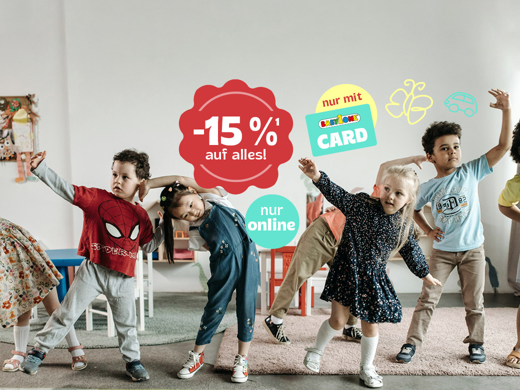 4 tanzende Kinder 15% Rabatt nur online mit Babyone Card