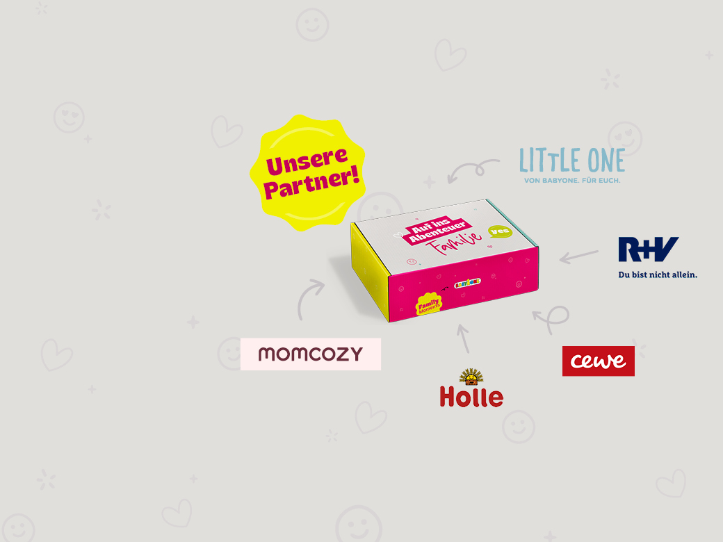 Welcome Box mit den Logos der teilnehmenden Hersteller 
