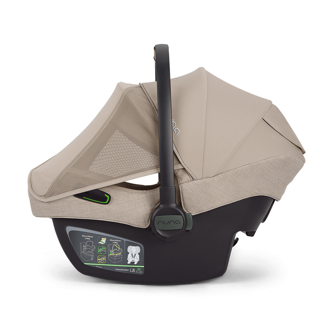 Babyschalen 0-13 kg, Gruppe 0+, nuna, Beige – Produktansicht