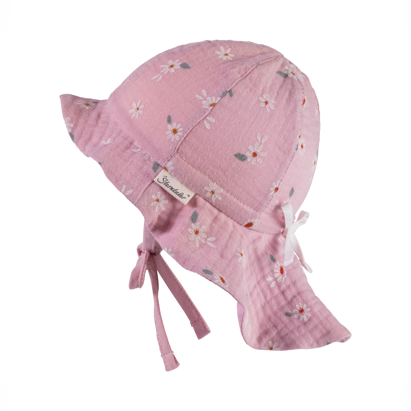 Chapeau De Soleil Fille Sterntaler - 100% Coton Bio Avec Fleur | Protection UV Style