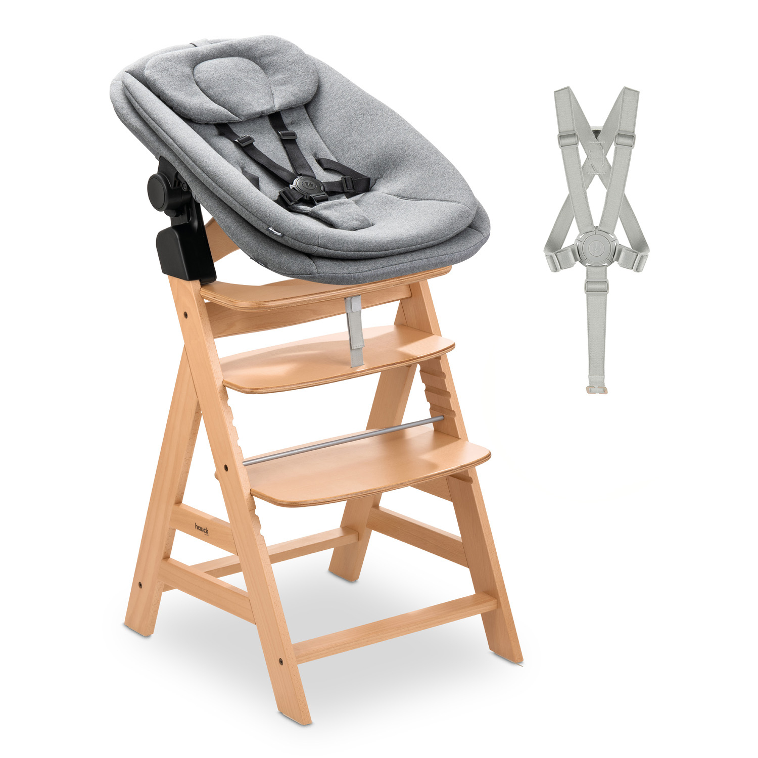 hauck® Hochstuhl Zubehör, hauck, Grau – Besonderheit: Set bestehend aus Alpha+ Hochstuhl und Newborn-Aufsatz