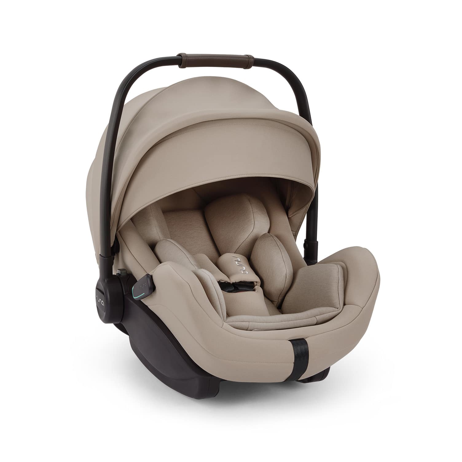 Babyschalen 0-13 kg, Gruppe 0+, nuna, Beige – Besonderheit: zweifach verstellbarer Neigungswinkel, darunter eine flache 157°-Liegeposition
