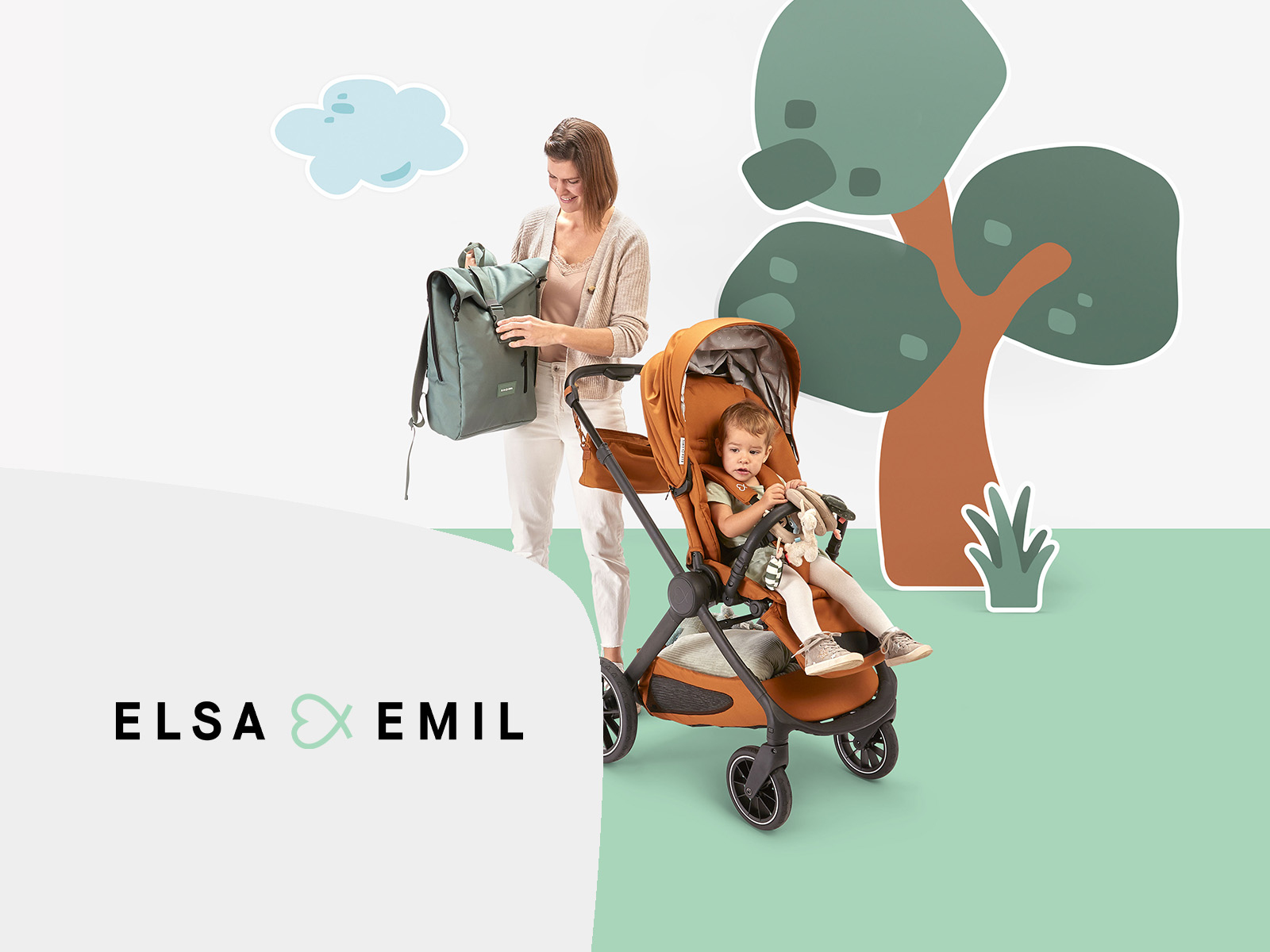 Bild ein von einer frau, die ein baby in einen.