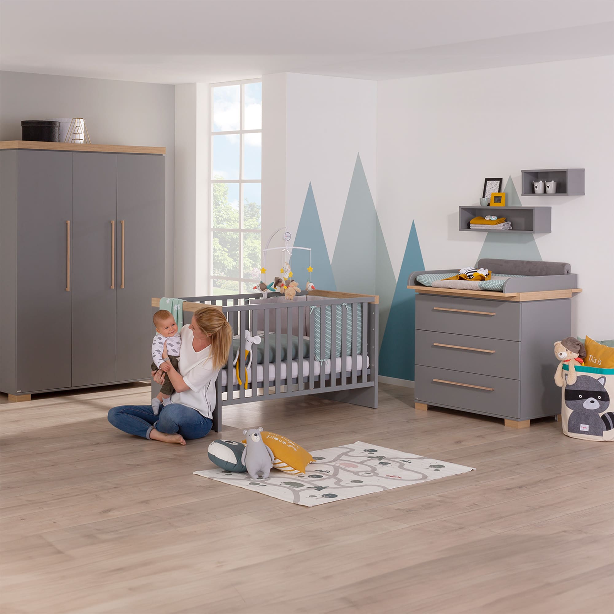 PAIDI 4-teiliges Spar-Set Babyzimmer Theo | Grau | BabyOne |  Winterschlussverkauf 2024