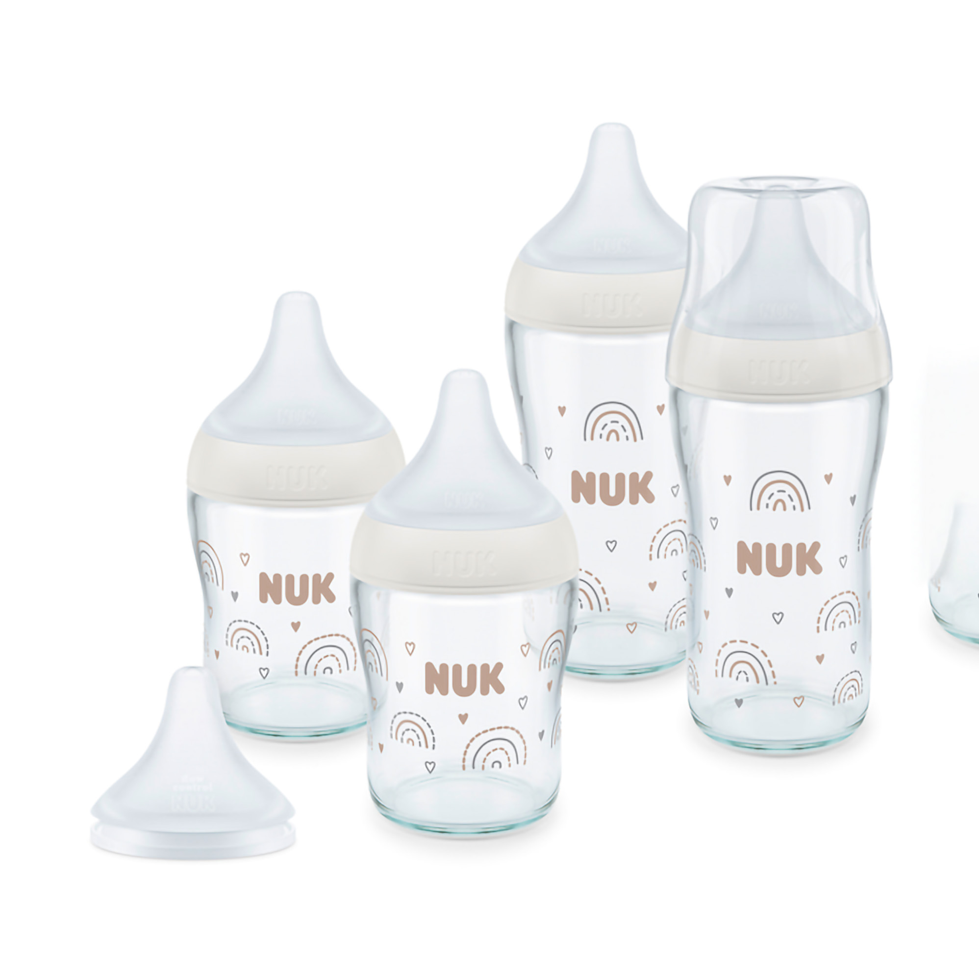 Babyfläschchen, NUK, Transparent – Besonderheit: passt sich Babys natürlichem Trinkverhalten an - weich und flexibel