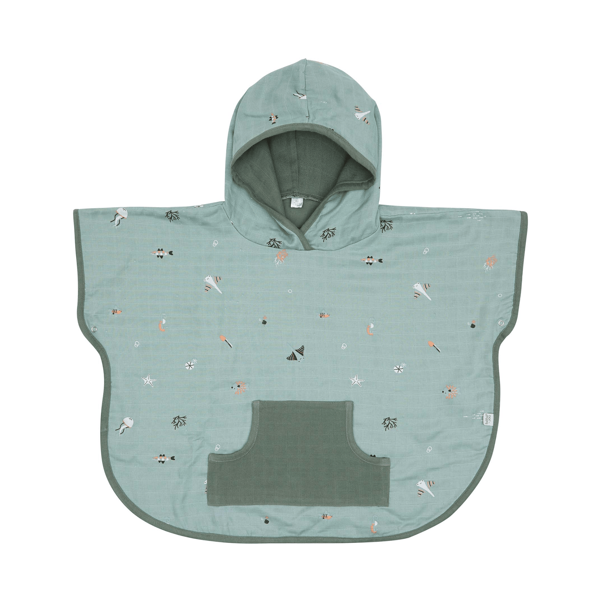 Badeponcho, bébé-jou, Grün – Besonderheit: hält dein Kind nach dem Baden warm