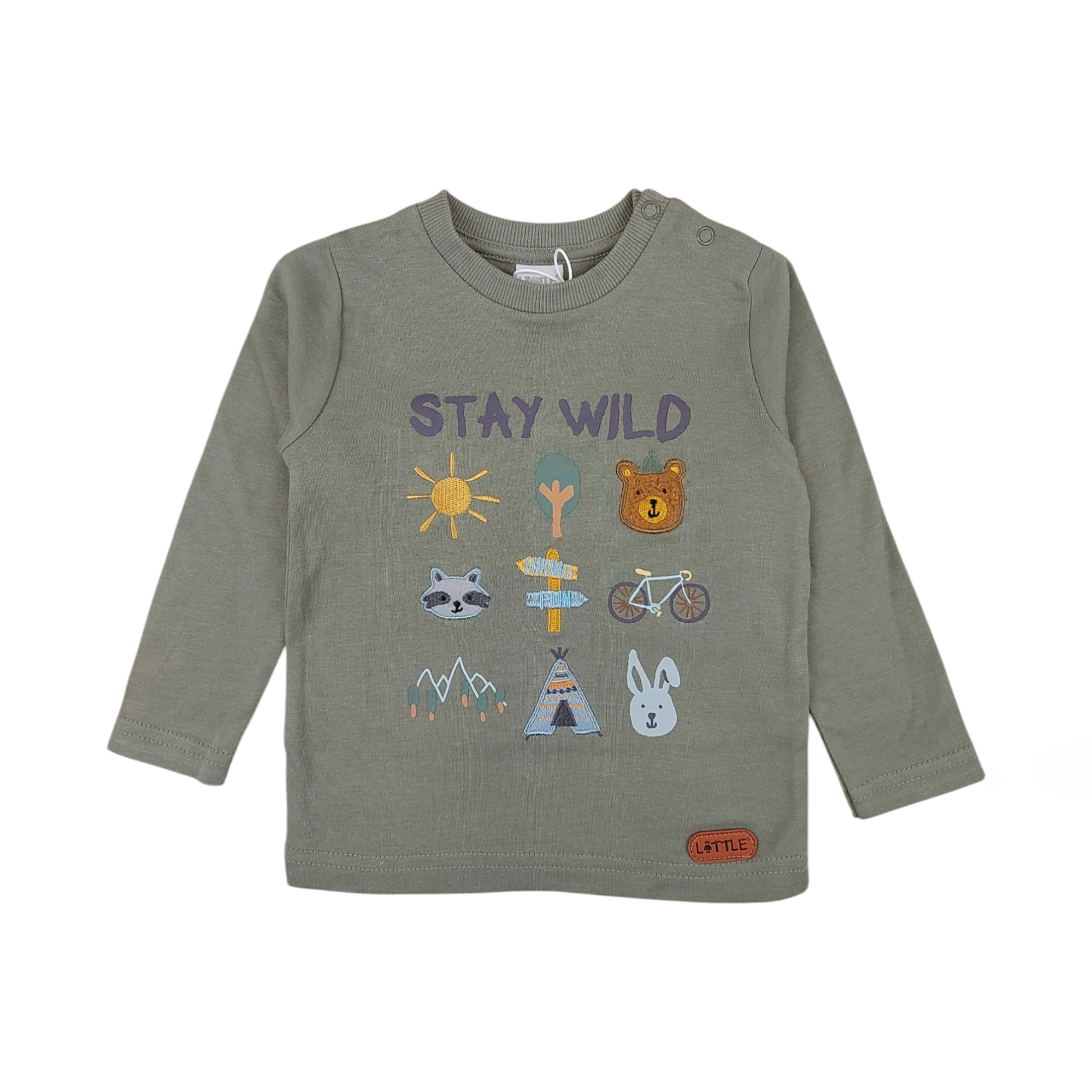 Langarmshirt Stay Wild LITTLE Oliv M2000587734600 1