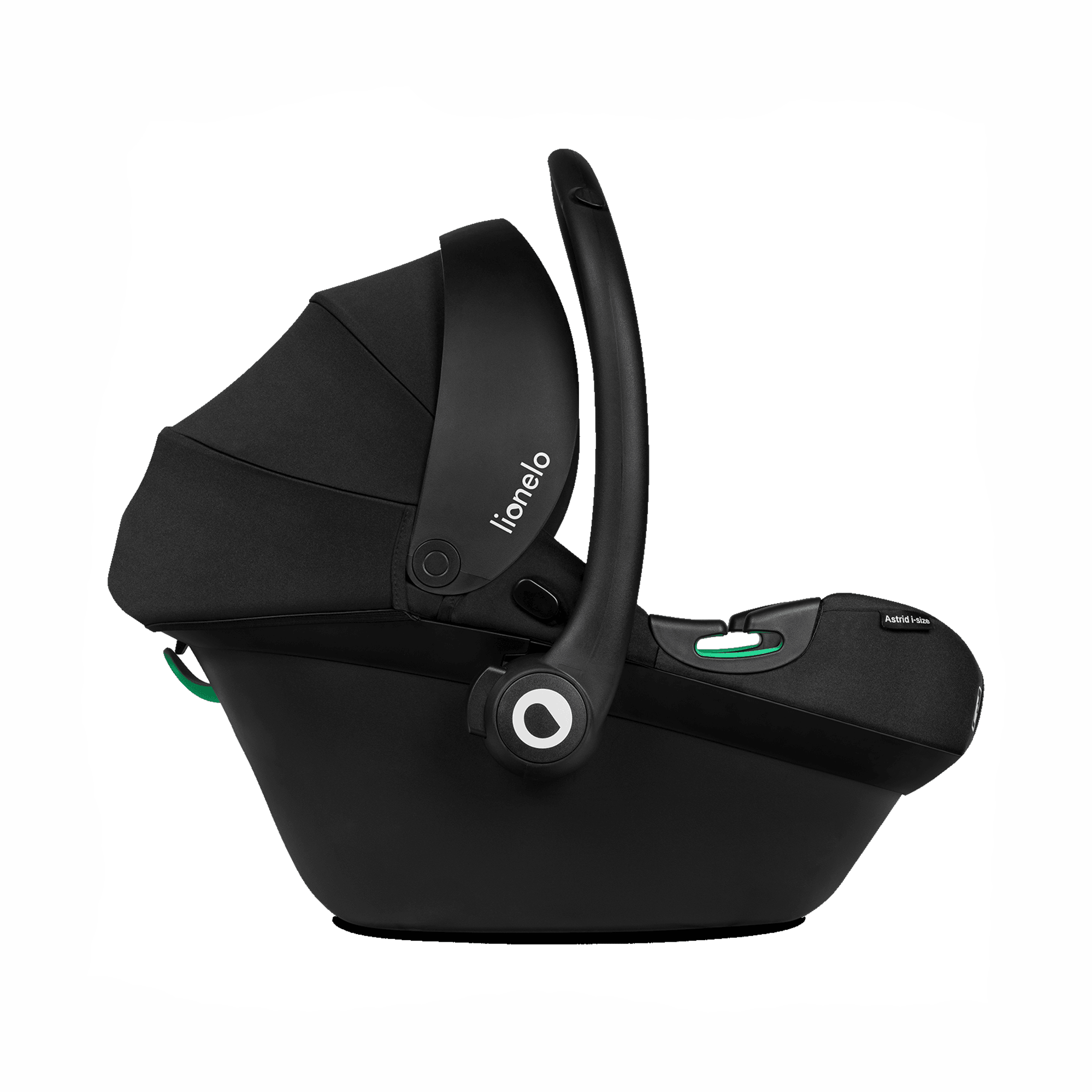 Babyschalen 0-13 kg, Gruppe 0+, lionelo, Schwarz – Produktansicht