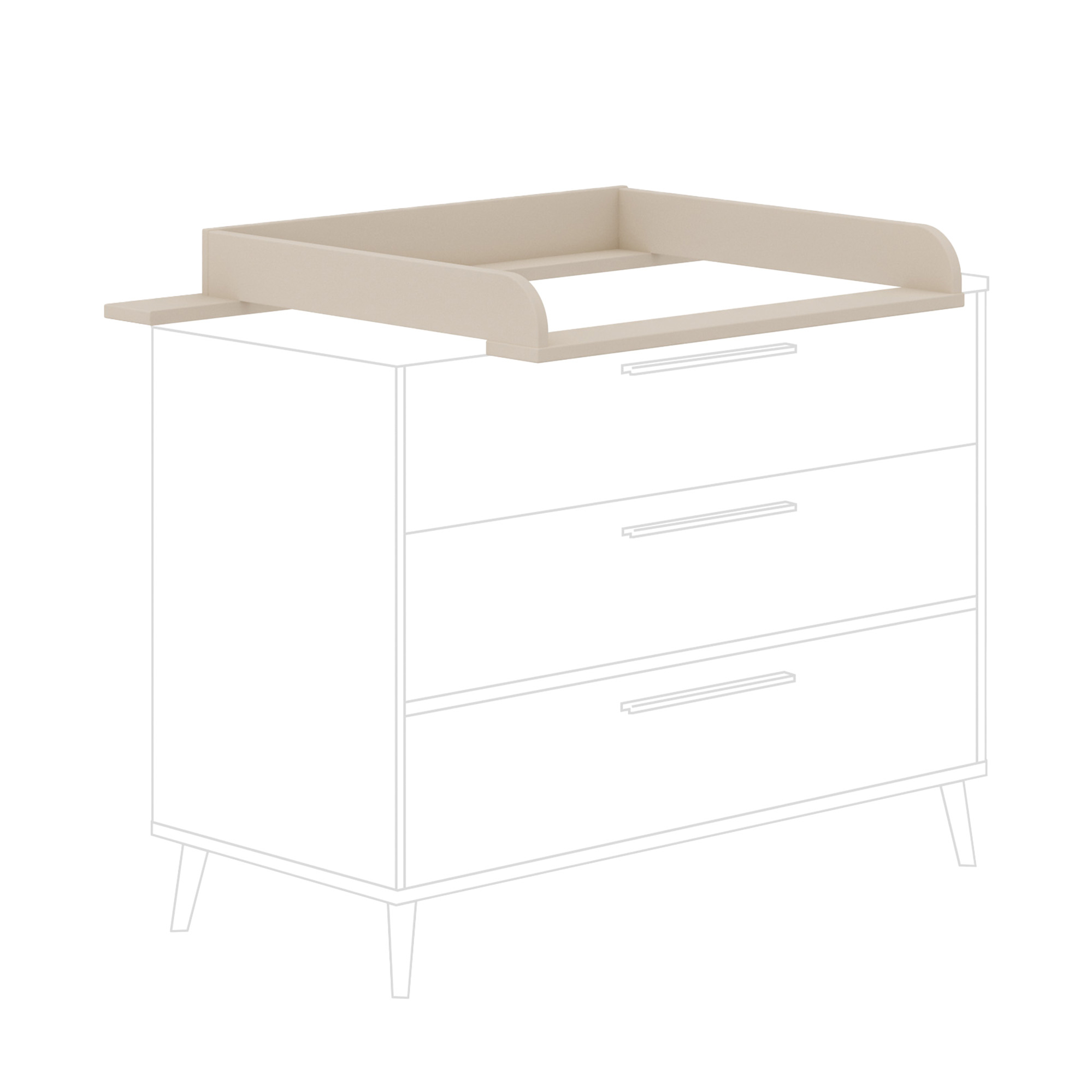 Wickelaufsätze, PAIDI, Beige – Besonderheit: passt ideal zu der breiten Wickelkommode Eefje von PAIDI