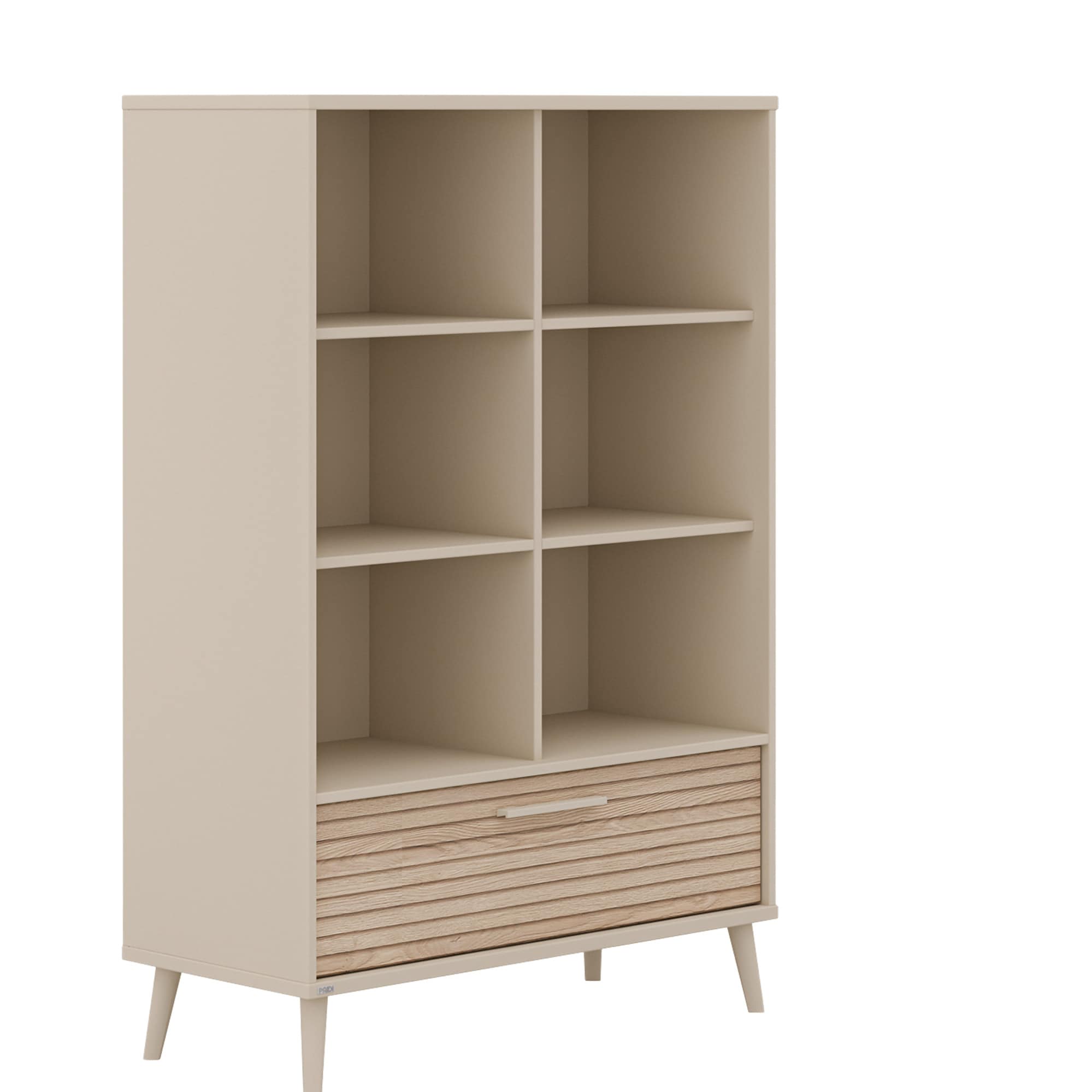 Standregale, PAIDI, Beige – Besonderheit: 6 Regalfächer und 1 Schublade

