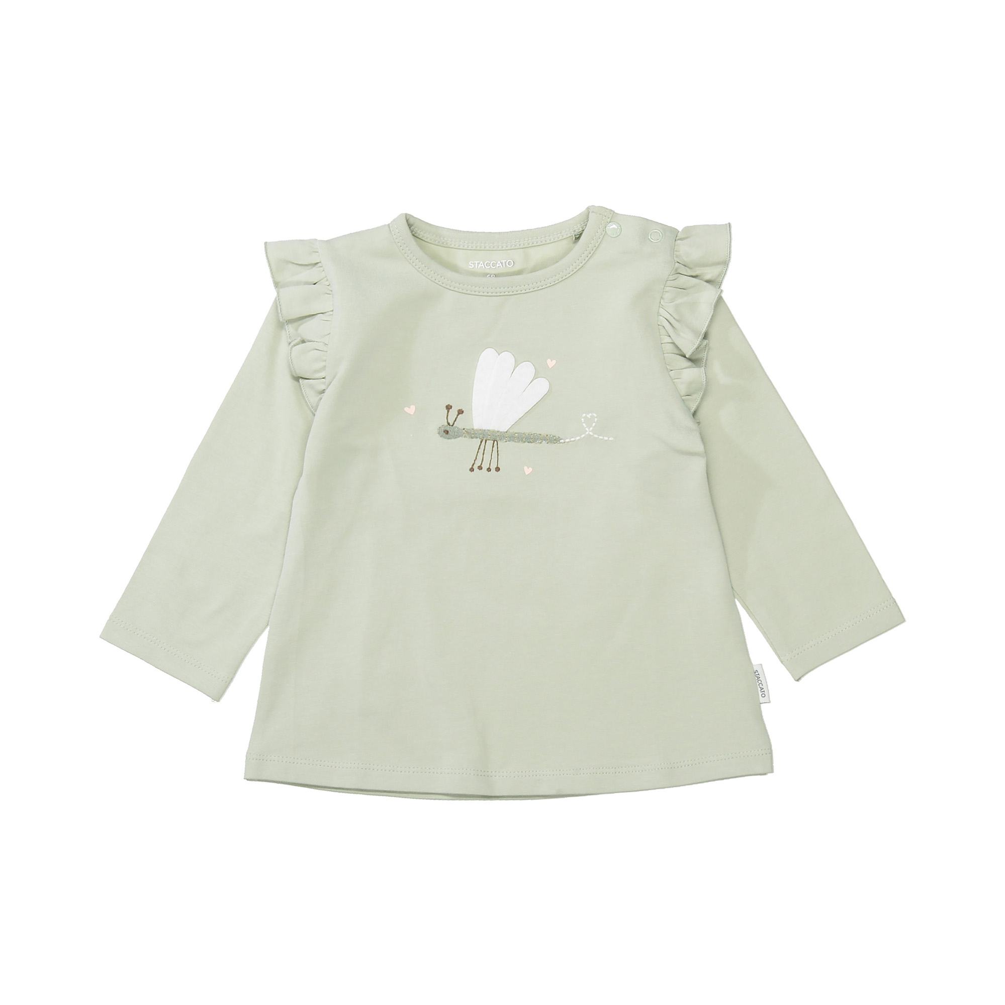 Langarmshirts, STACCATO, Grün – Besonderheit: aus 95% Baumwolle