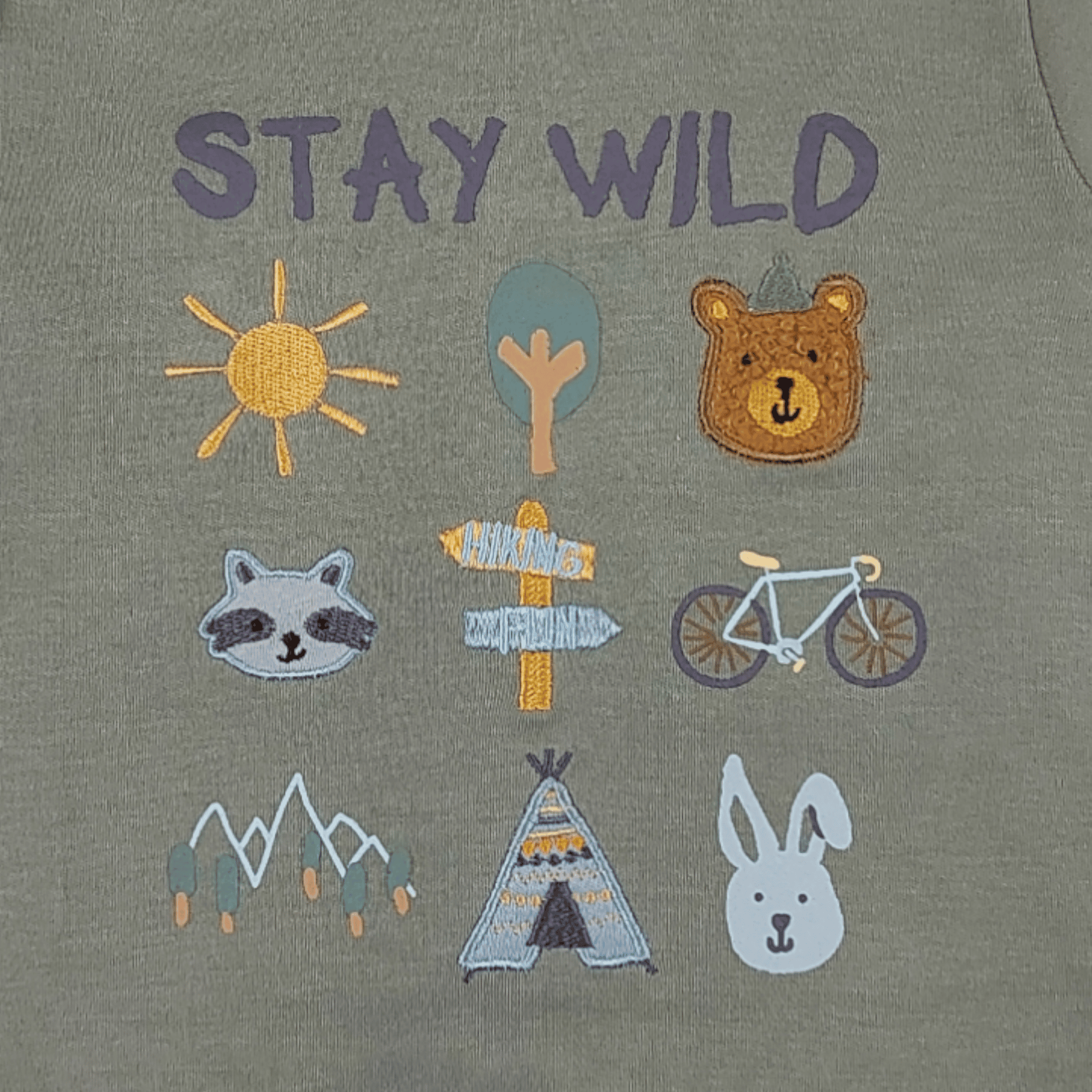 Langarmshirt Stay Wild LITTLE Oliv M2000587734600 2