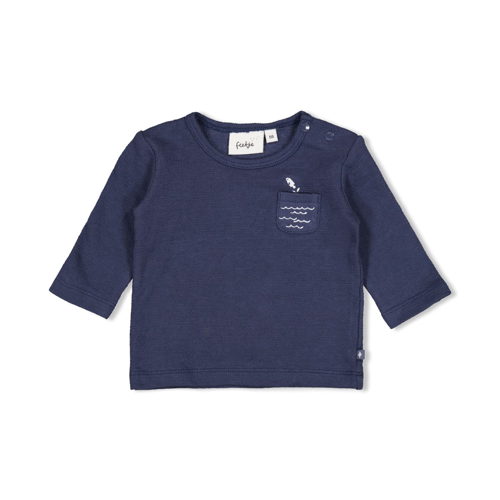 Langarmshirts, FEETJE, Blau – Besonderheit: aus 100% Baumwolle