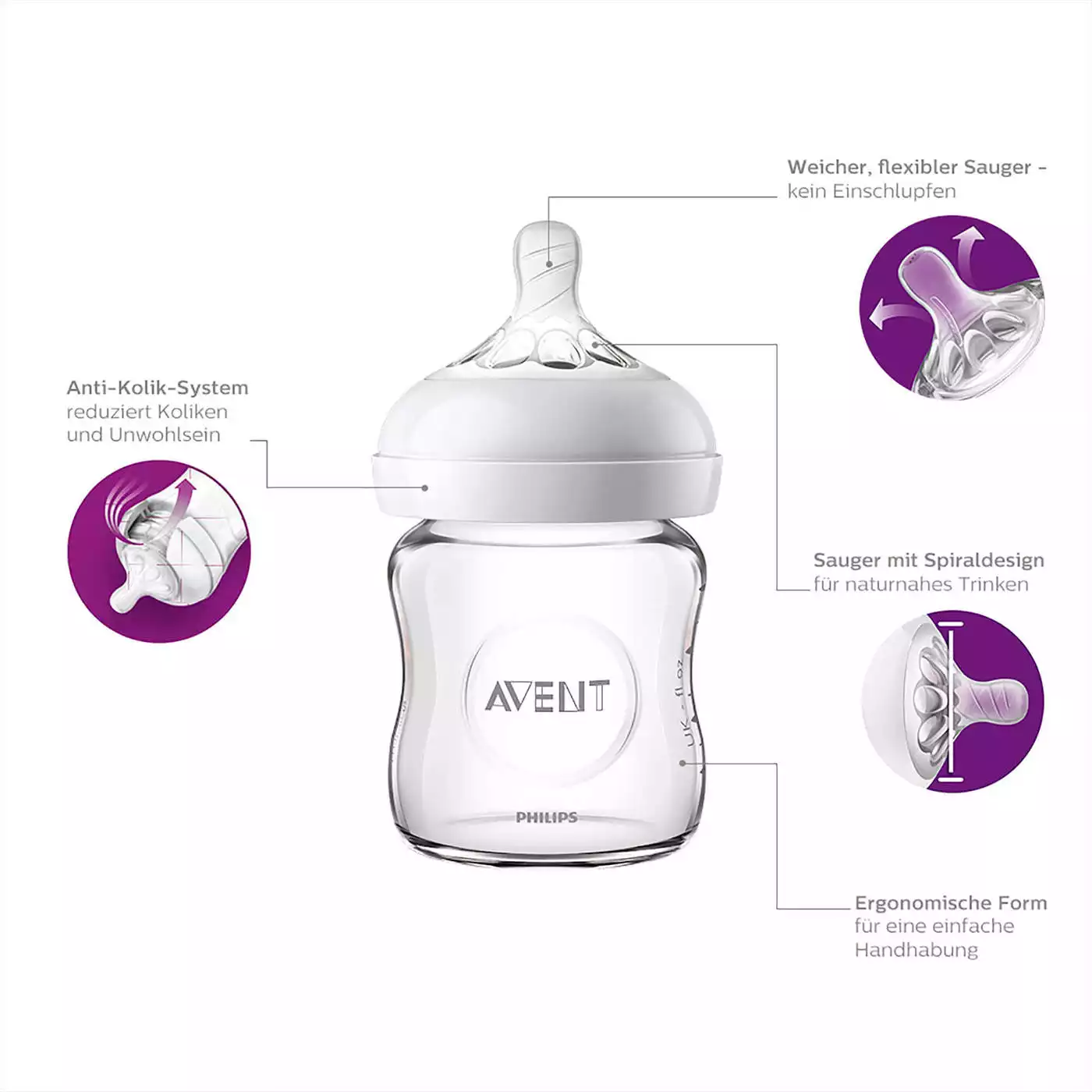 Natural Glasflasche 120 ml PHILIPS AVENT 2000576151401 5