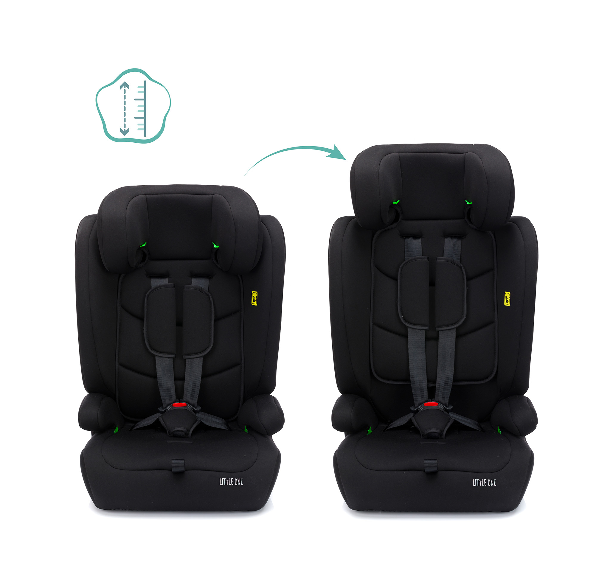 Kindersitze 9-36 kg, Gruppe 1/2/3, LITTLE ONE, Schwarz – Produktansicht