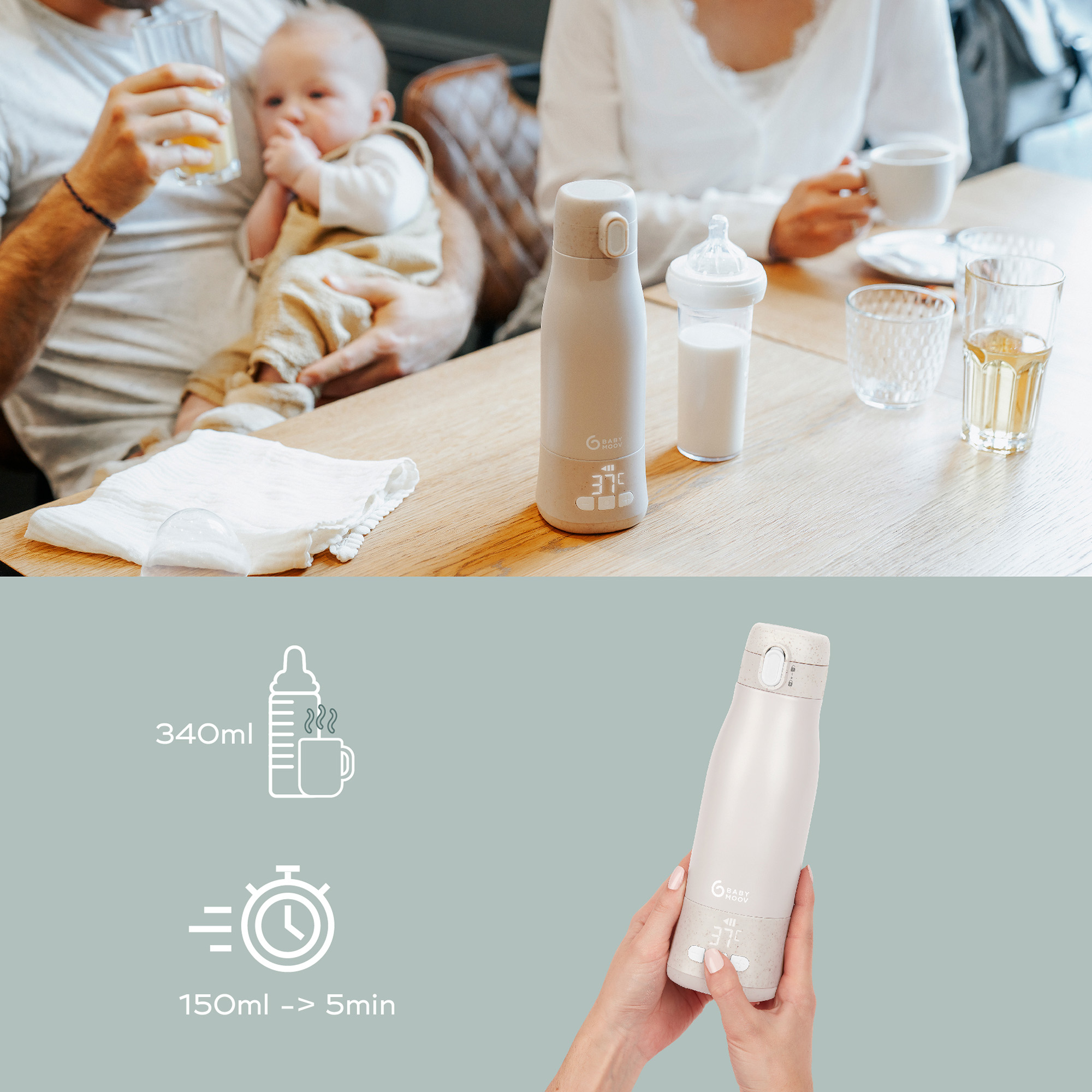 Babykostwärmer, babymoov, Beige – Produktansicht