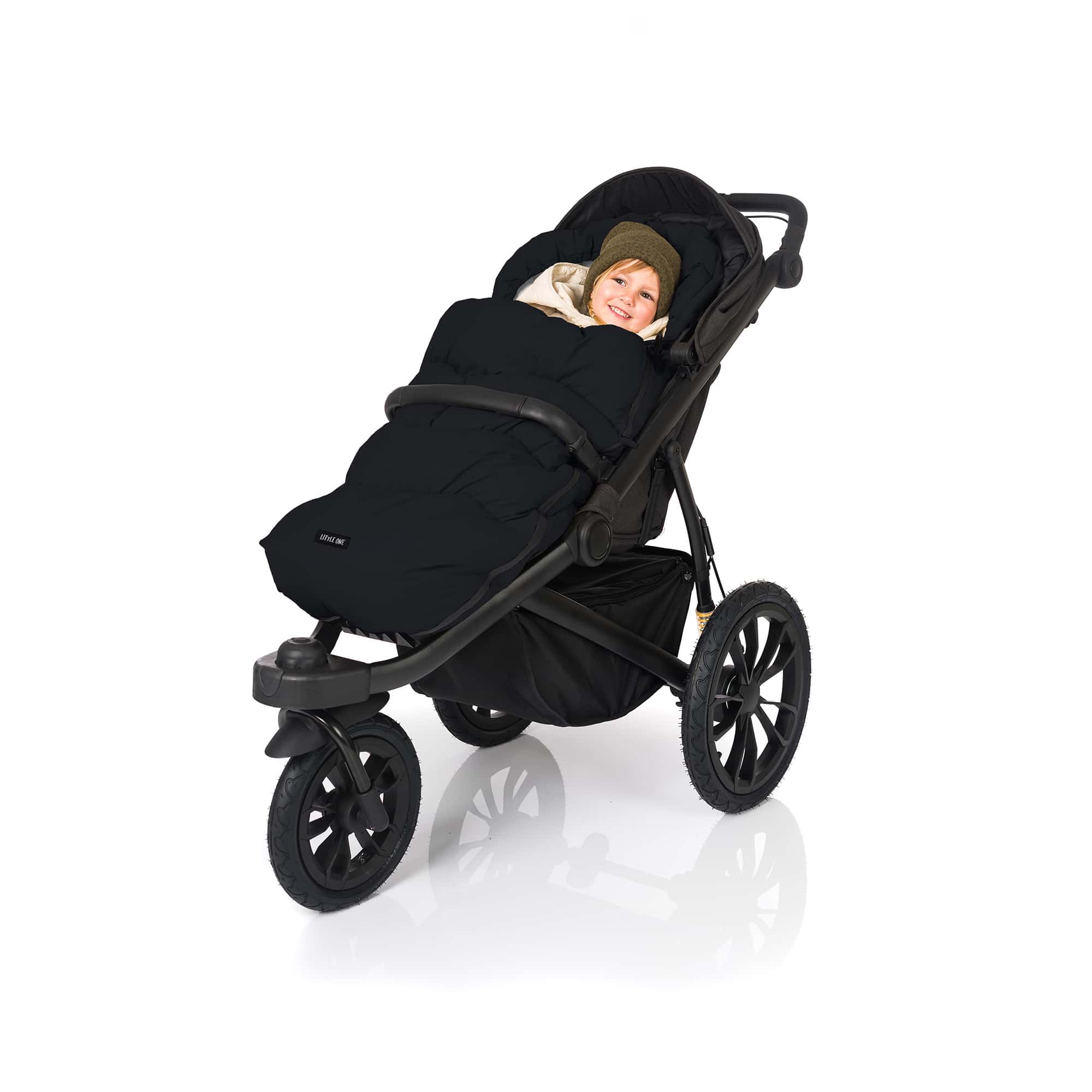 Fußsäcke, LITTLE ONE, Schwarz – Besonderheit: passt auf fast jeden gängigen Sportwagen und Buggy