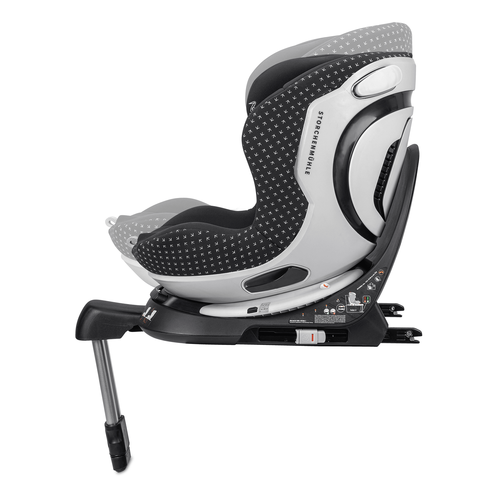 Reboarder 0-18 kg, Gruppe 0+/1, Storchenmühle, Schwarz – Produktansicht