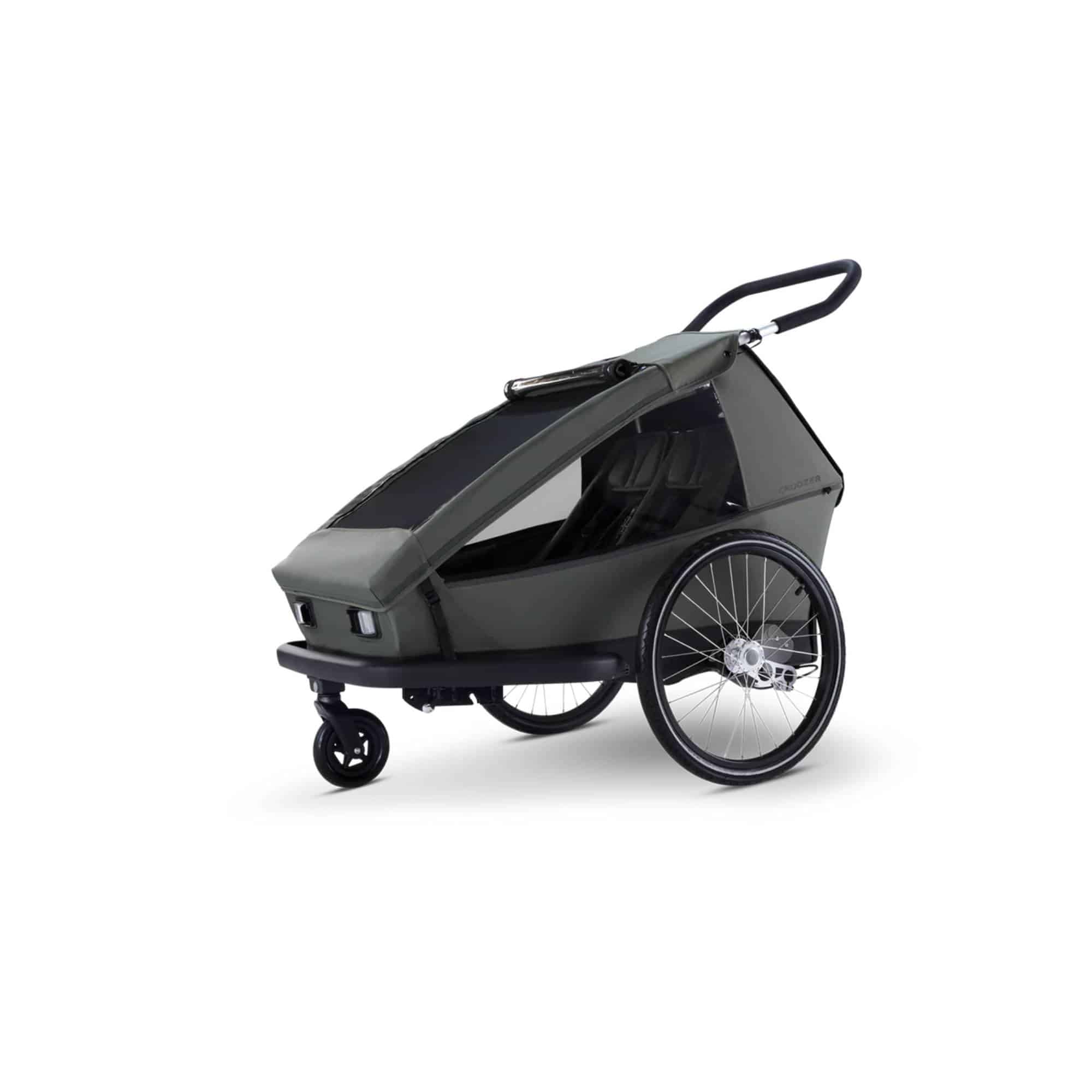 Fahrradanhänger, Croozer, Grün – Besonderheit: 3-in-1 Fahrradanhänger zur Nutzung im Buggy-, Fahrrad- und Jogger-Modus
