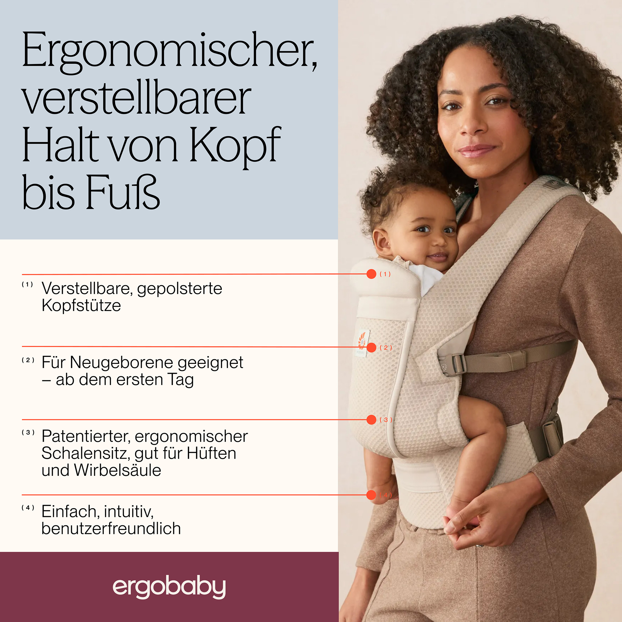 Babytragen, ERGObaby, Beige – Produktansicht