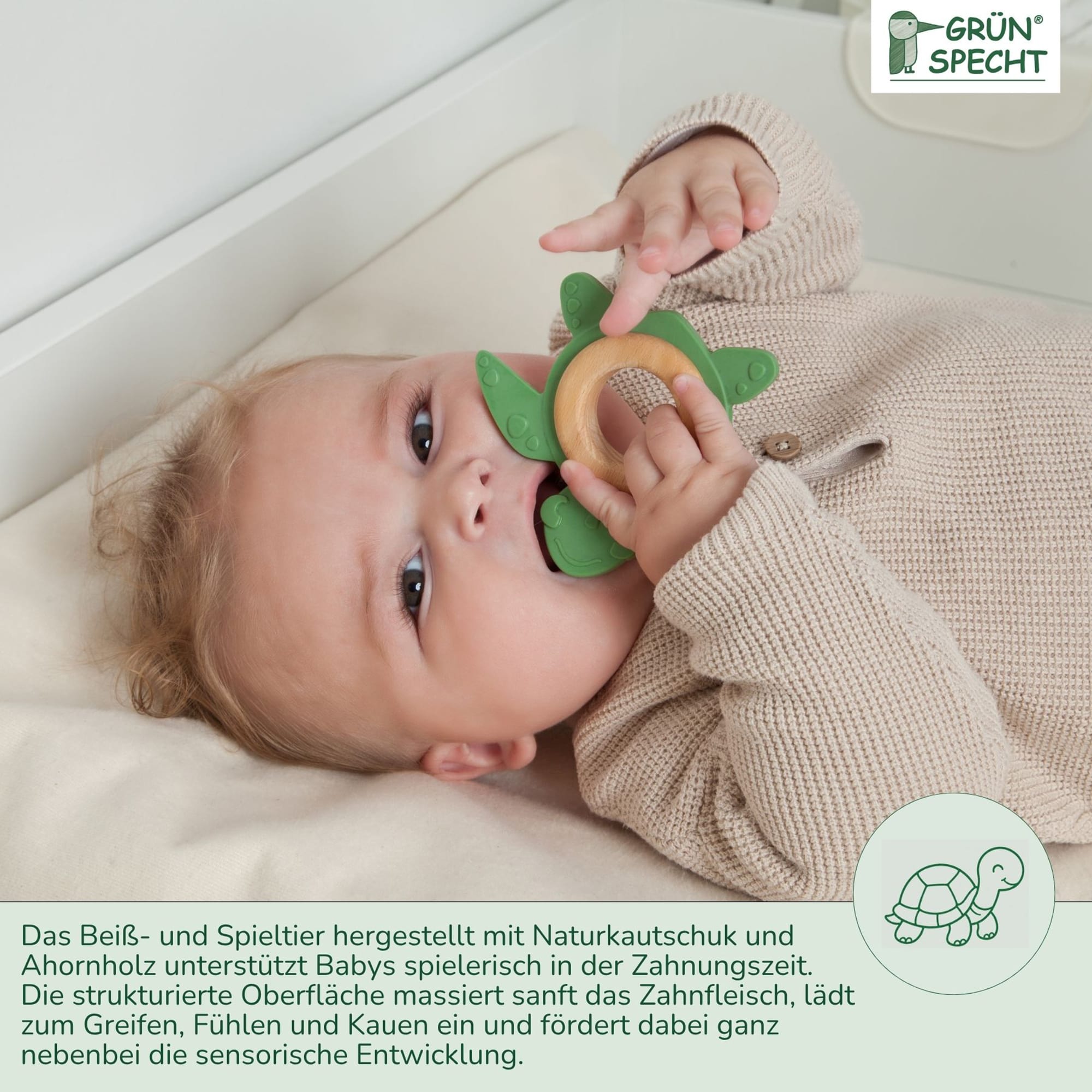 Beißringe, GRÜNSPECHT, Grün – Produktansicht