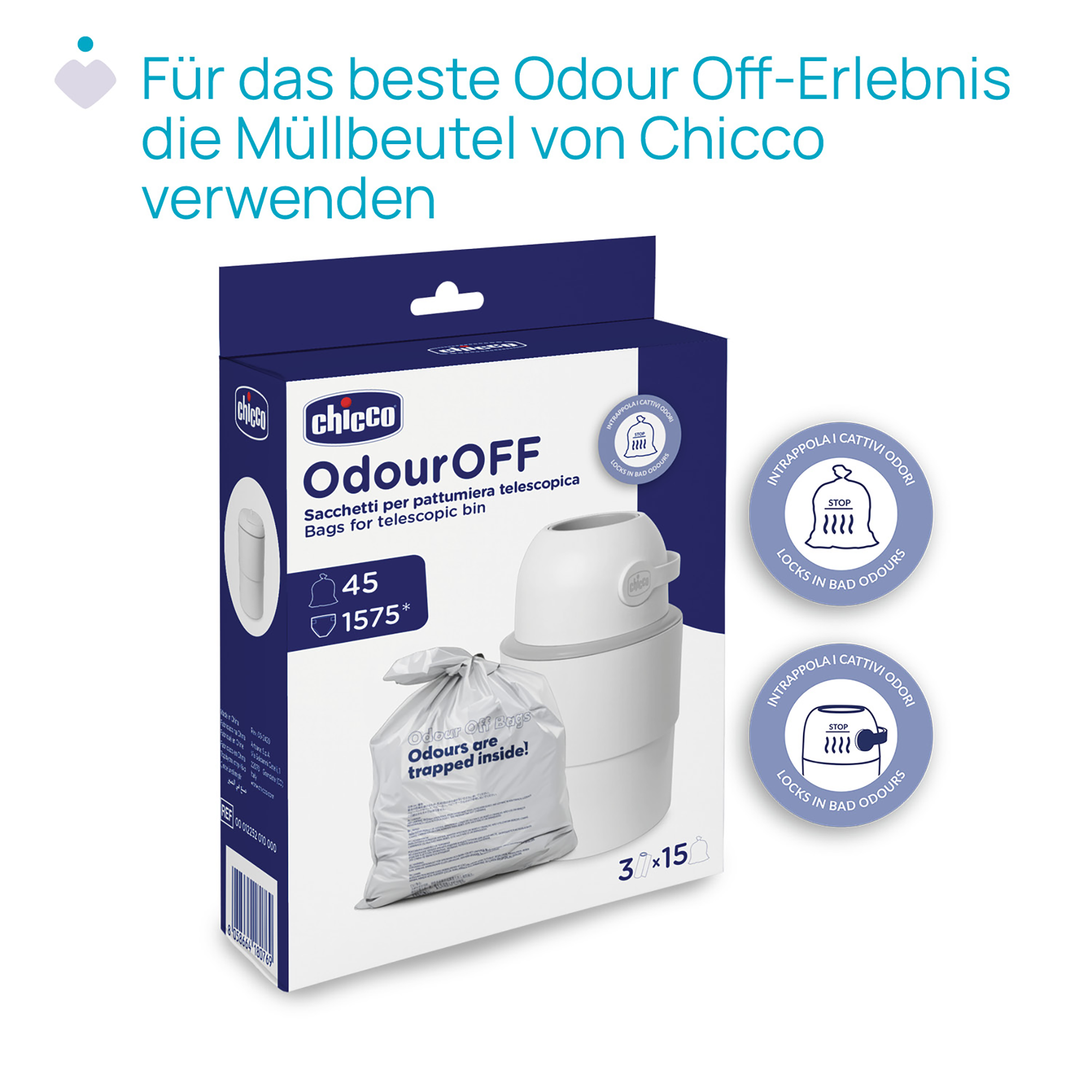 Windeleimer, chicco, Grün – Produktansicht