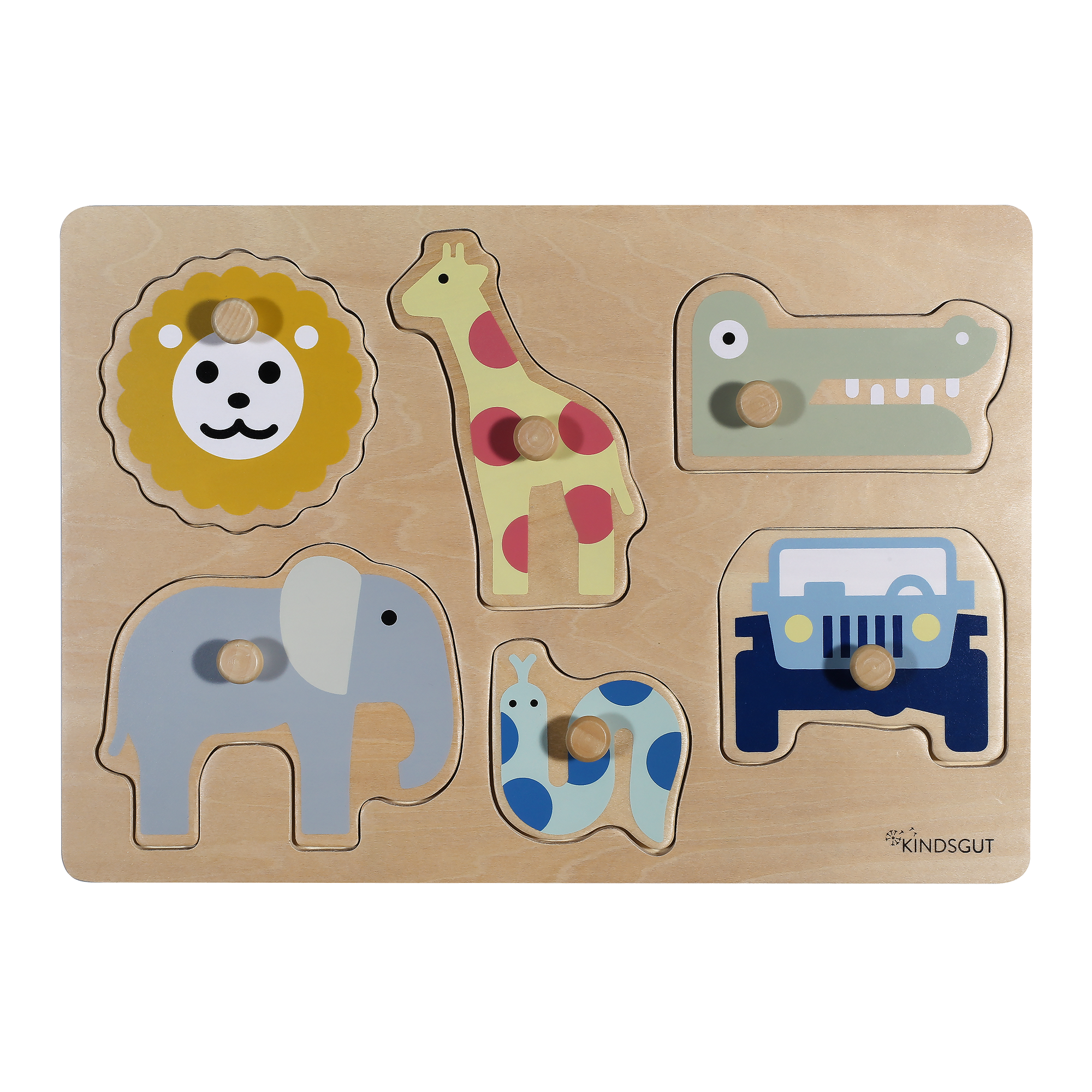 Steckpuzzle Safari KINDSGUT Braun 2000584272808 1