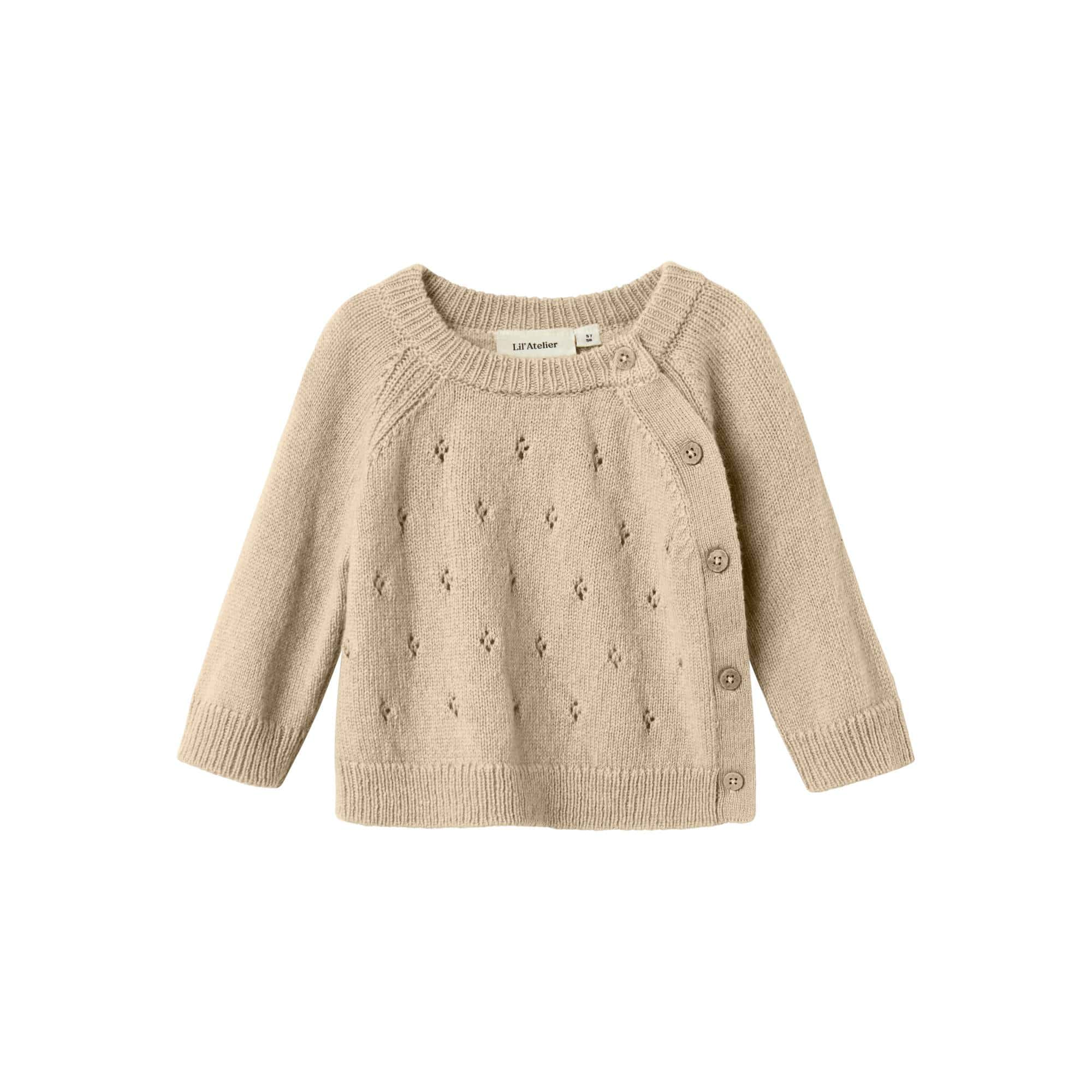 Sweat-, Fleece- & Strickjacken, Lil' Atelier, Beige – Besonderheit: aus 95% Wolle und 5% Kashmir