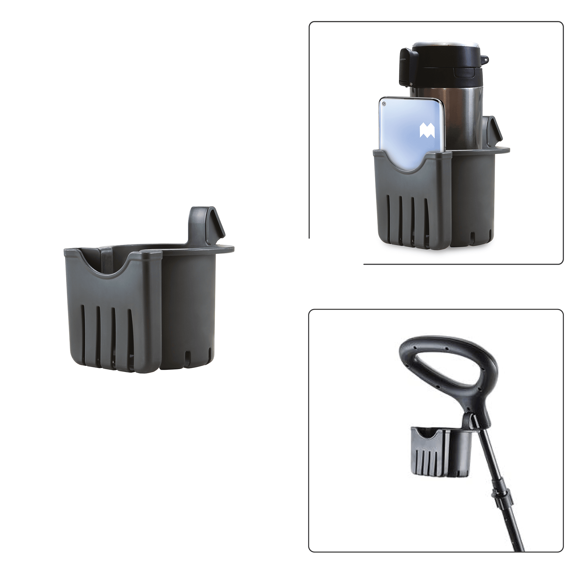 Getränkehalter & Becherhalter, GLOBBER – Besonderheit: praktischer Halter für Getränk und Smartphone