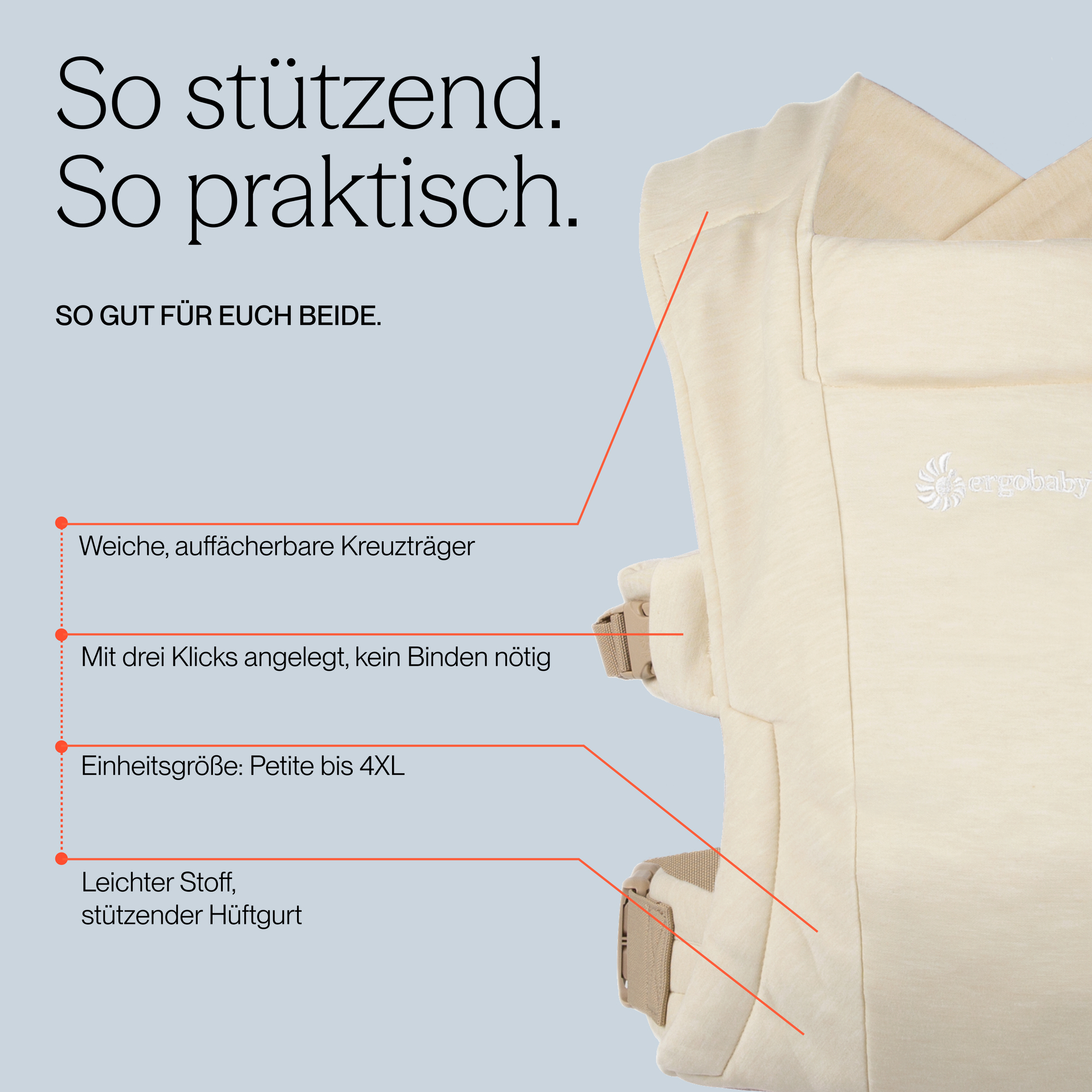 Fullbuckle Tragen, ERGObaby, Beige – Produktansicht