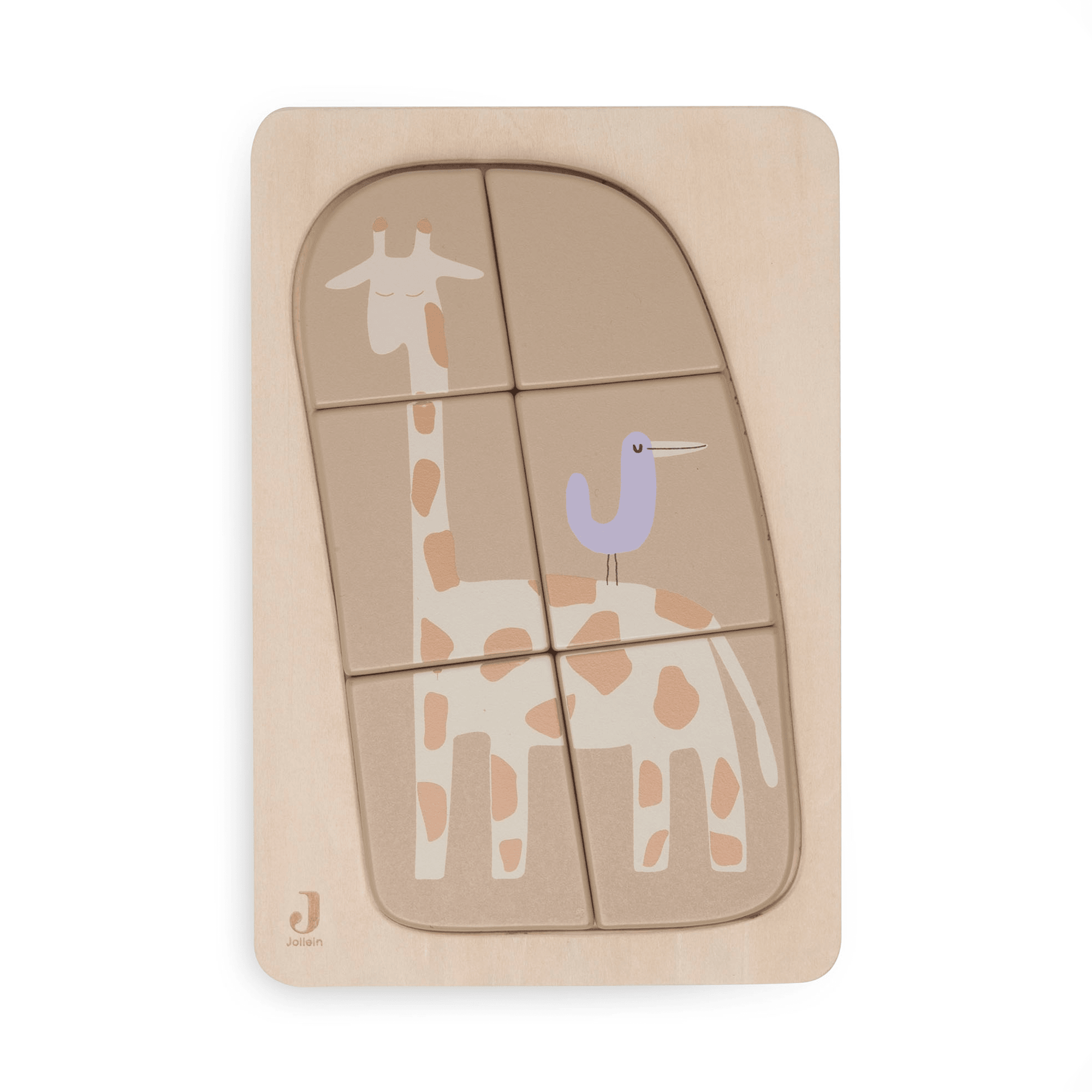 Holzpuzzle, jollein, Braun – Besonderheit: 6 verschiedene Teile