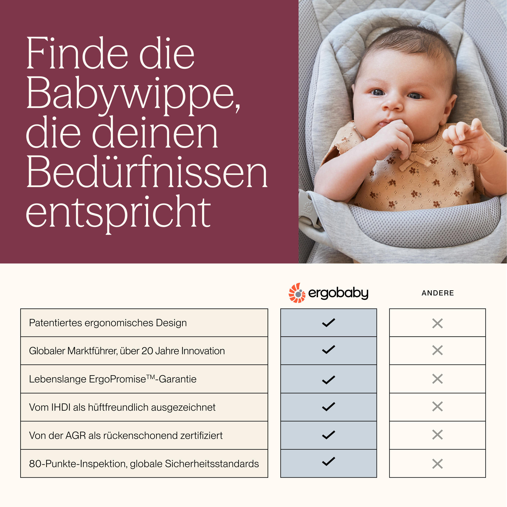 Wippen, ERGObaby, Blau – Produktansicht