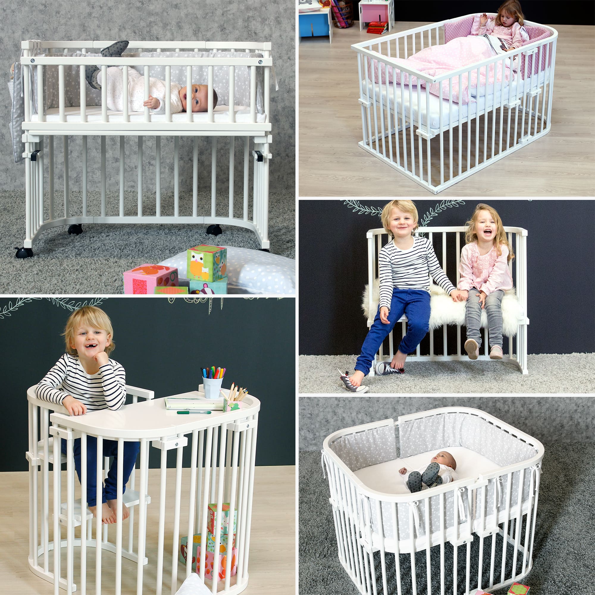 Beistellbetten, babybay, Weiß – Produktansicht