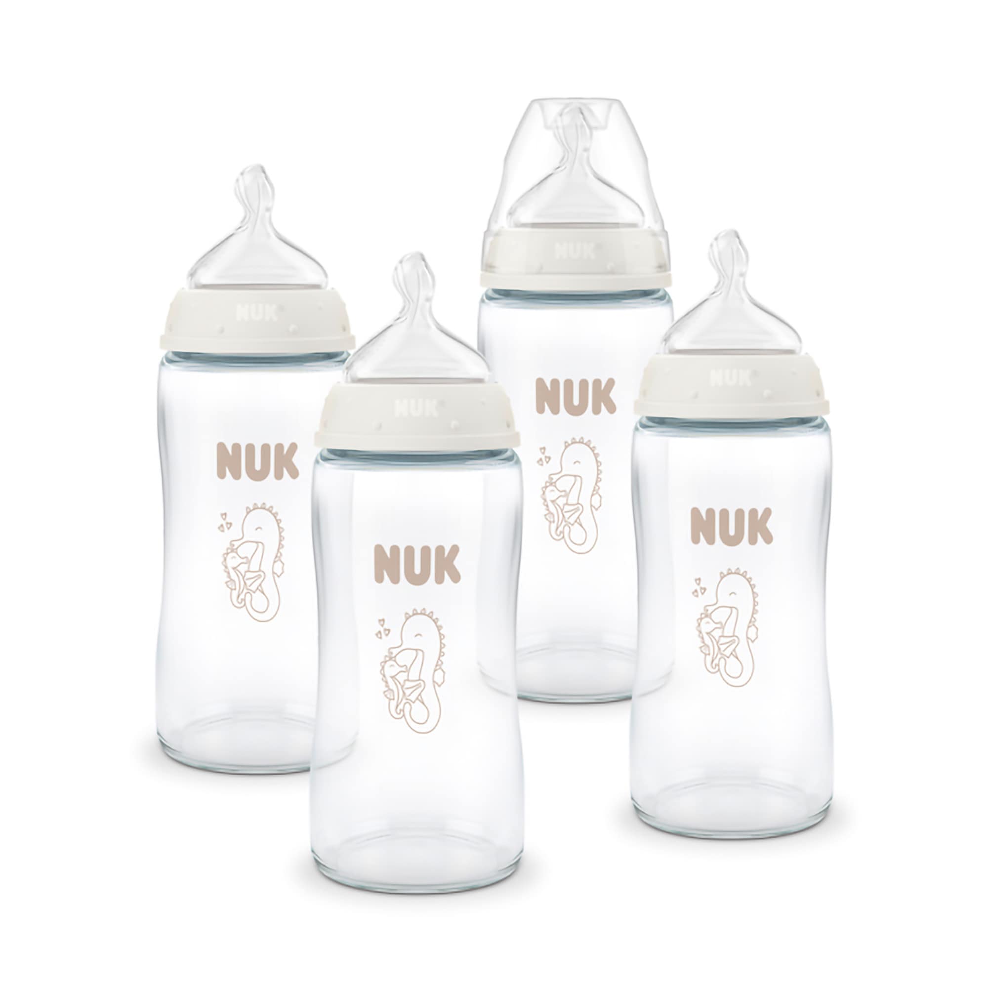 Babyfläschchen, NUK, Weiß – Besonderheit: 4 Glasflaschen mit jeweils ca. 240 ml