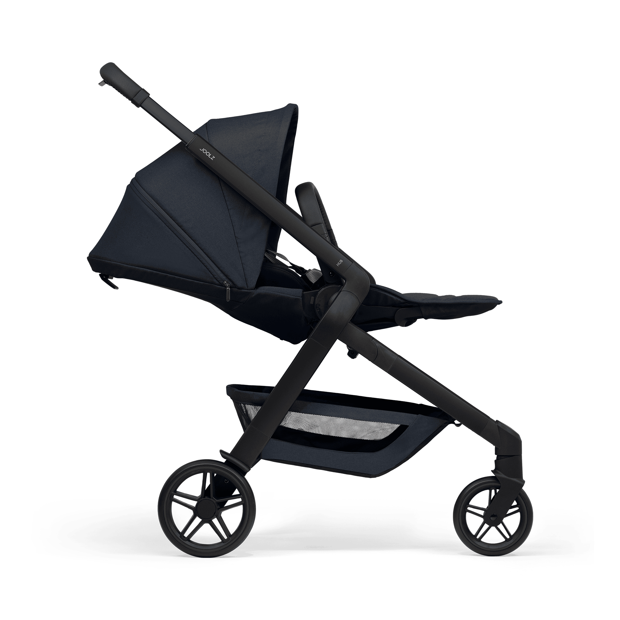 Kombi-Kinderwagen, JOOLZ, Blau – Besonderheit: mit 8 verschiedenen Sitzpositionen bis hin zu einer flachen Liegeposition