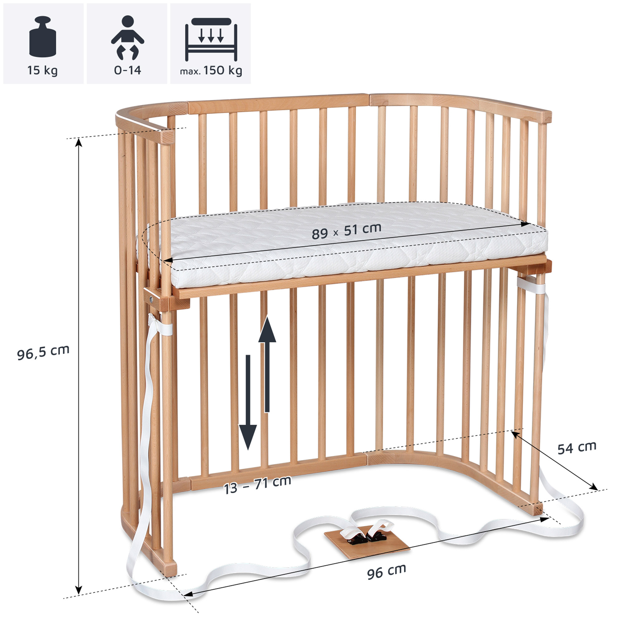 Beistellbetten, babybay, Beige – Produktansicht