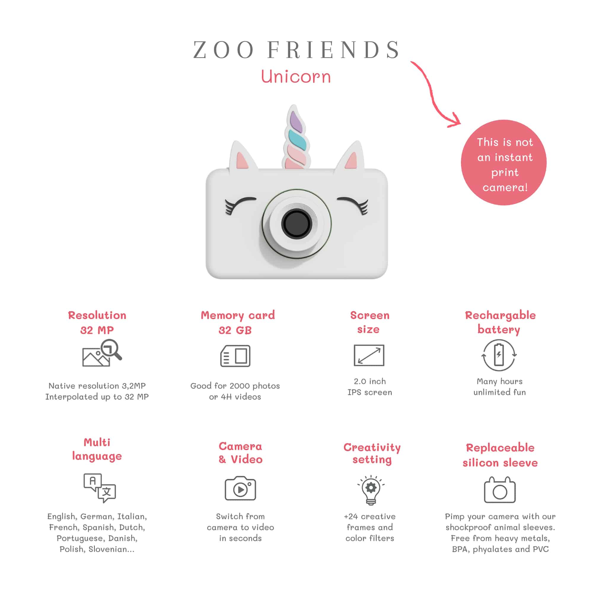 Elektronisches Spielzeug, ZOOFAMILY, Weiß – Produktansicht