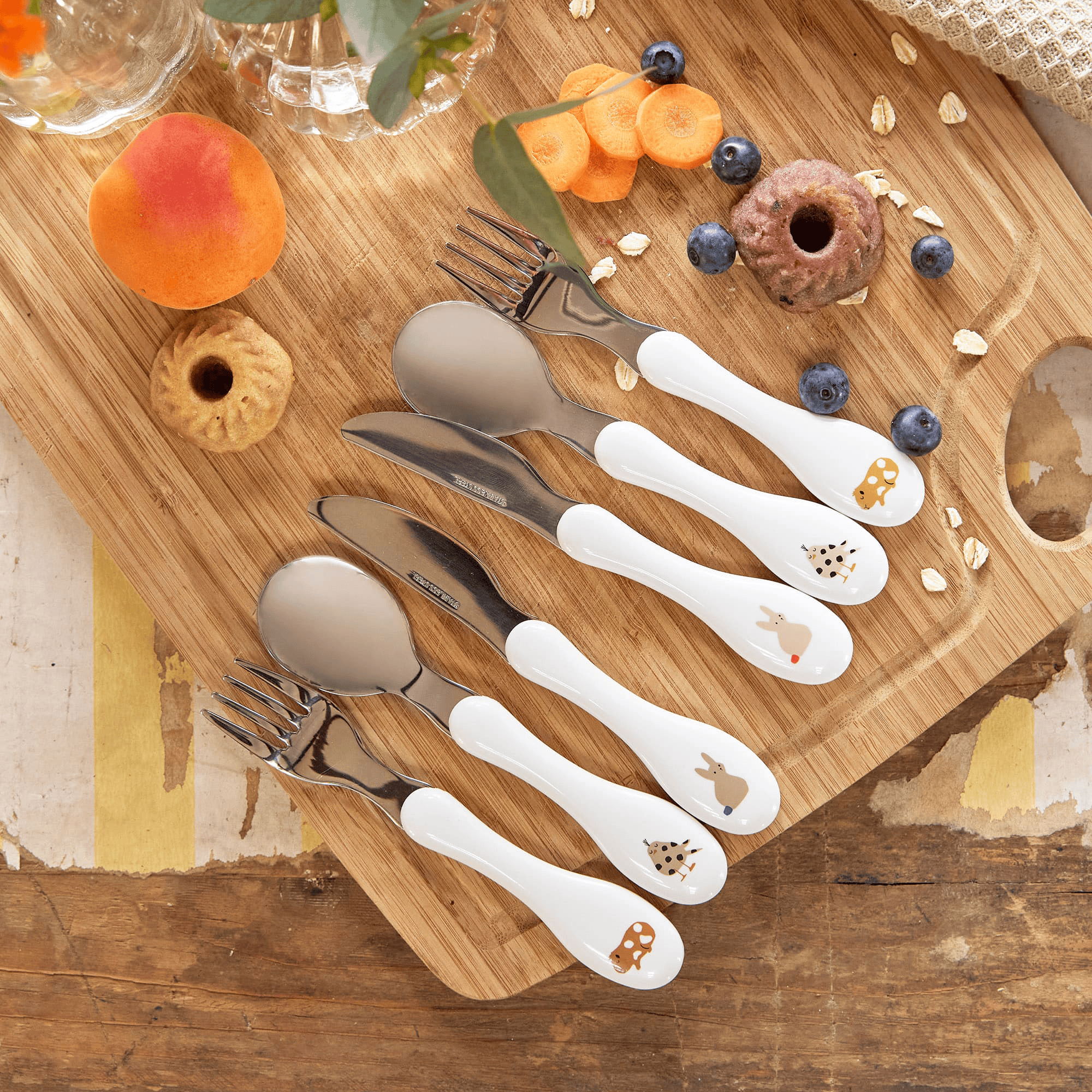 Kinderbesteck, LÄSSIG, Mehrfarbig – Produktansicht