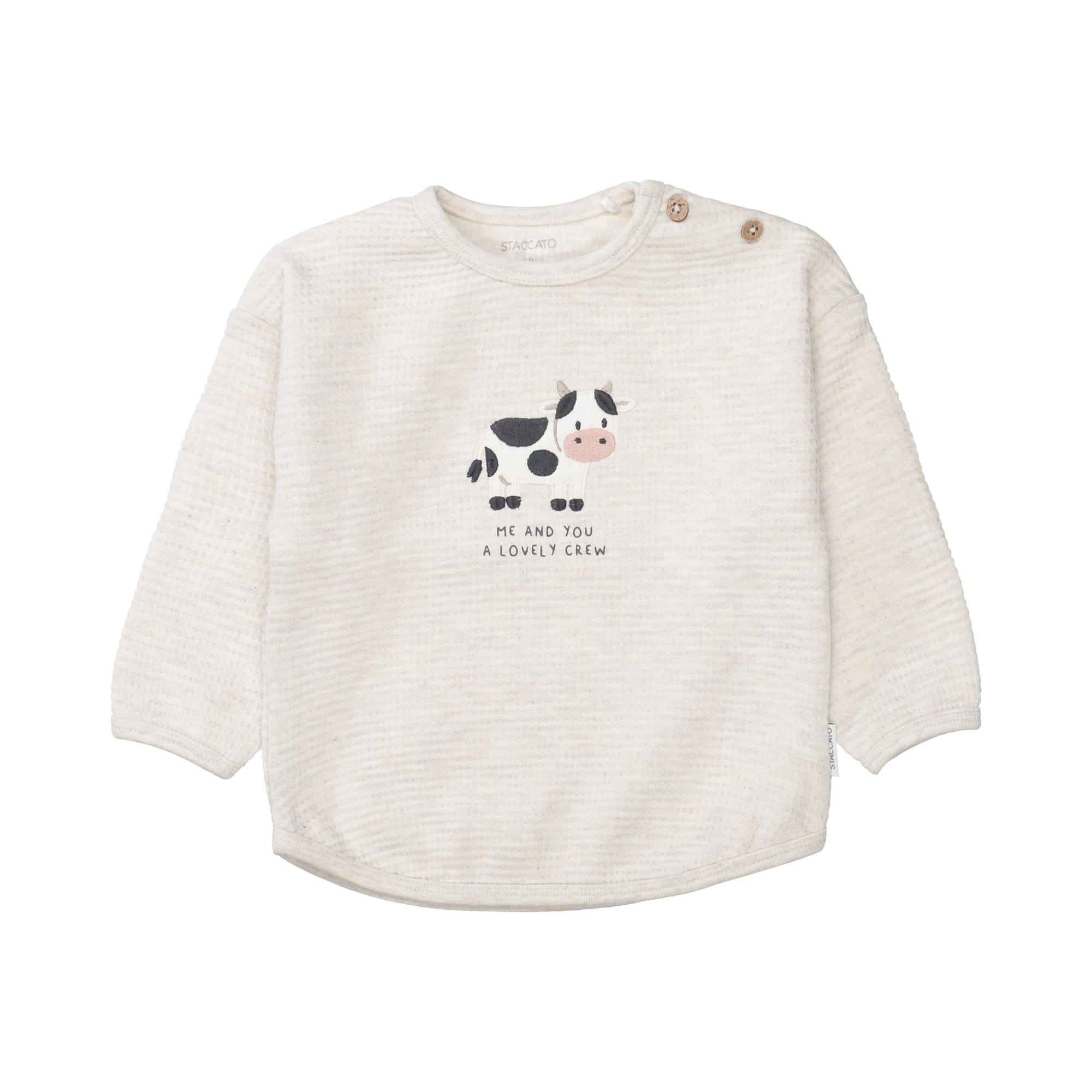 Langarmshirts, STACCATO, Beige – Besonderheit: aus 100% Baumwolle