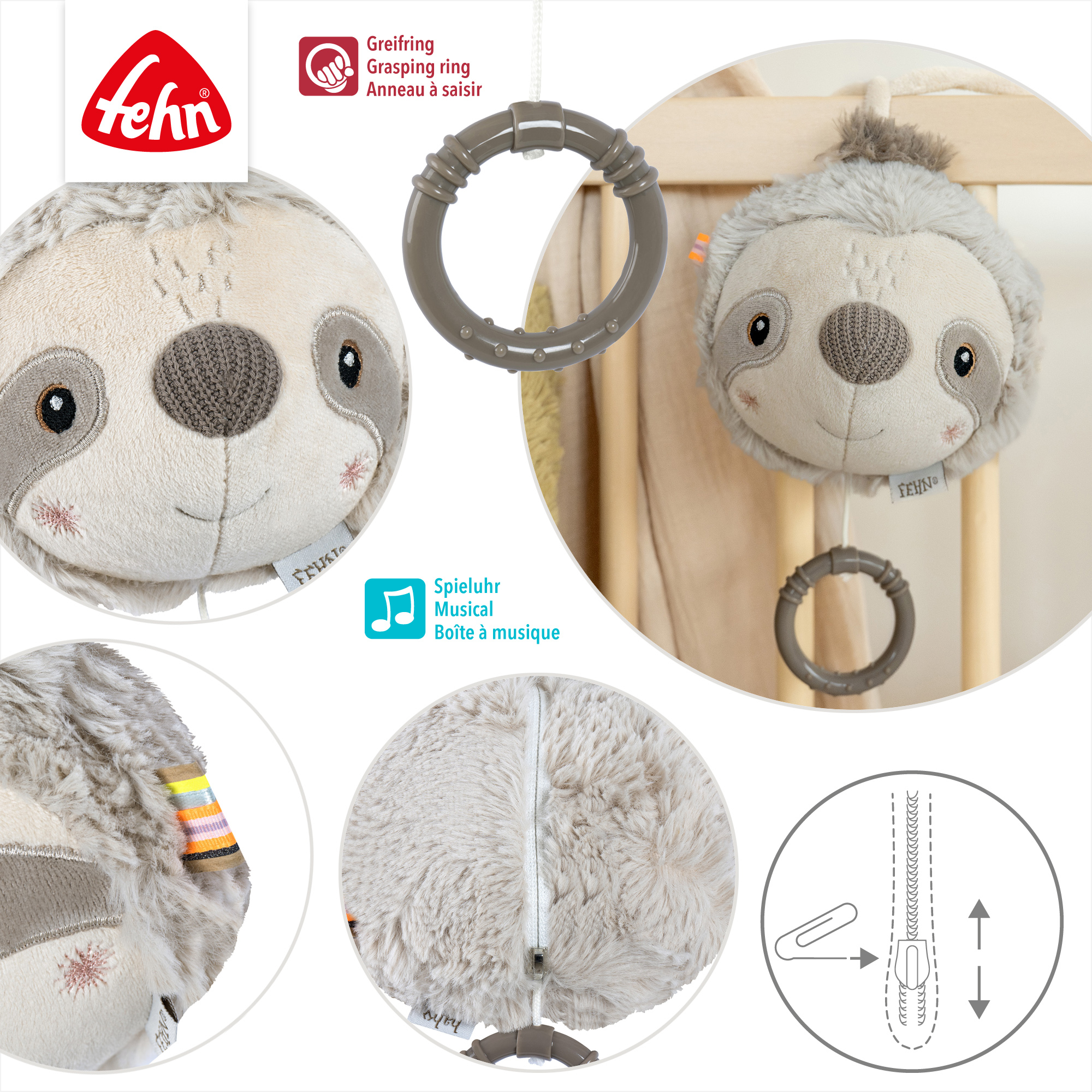 Spieluhren, fehn, Grau – Produktansicht