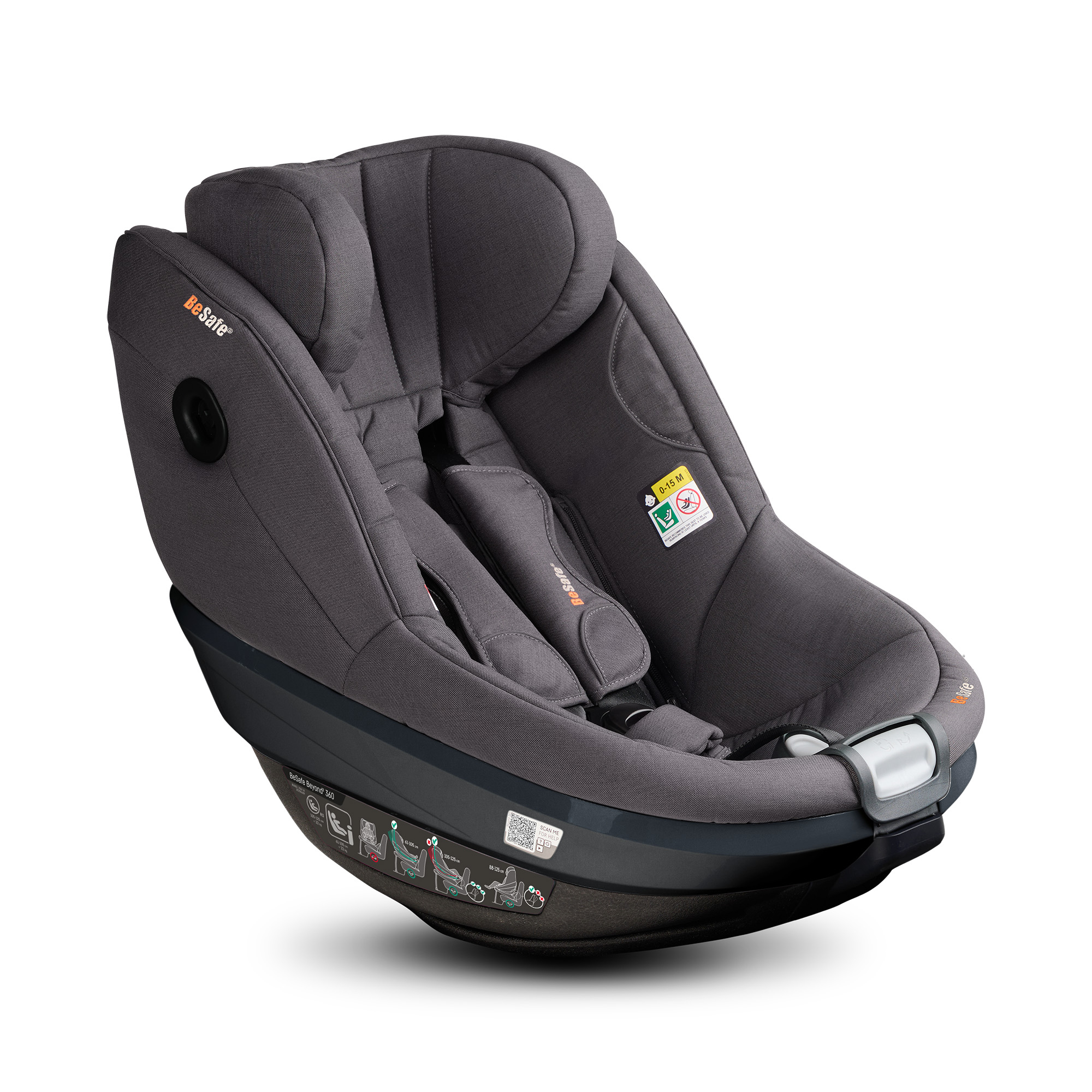 Reboarder 0-18 kg, Gruppe 0+/1, BeSafe, Grau – Besonderheit: Ergo Cushion™  - für maßgeschneiderten Komfort und optimale Unterstützung der Wirbelsäule ausgestattet