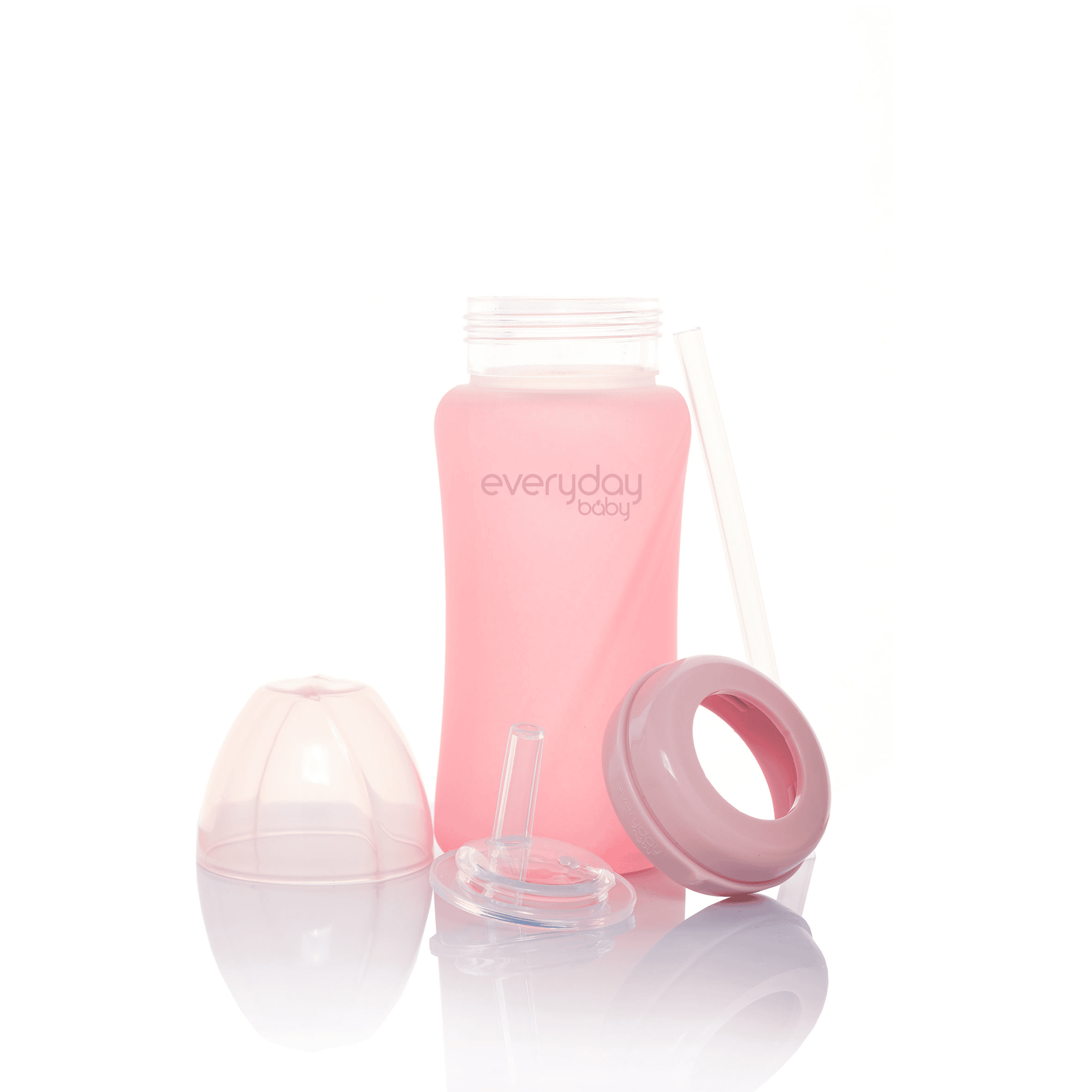 Glas-Trinkhalmflasche Healthy+ Straw Cup everyday baby Rosa 2000580006803 1