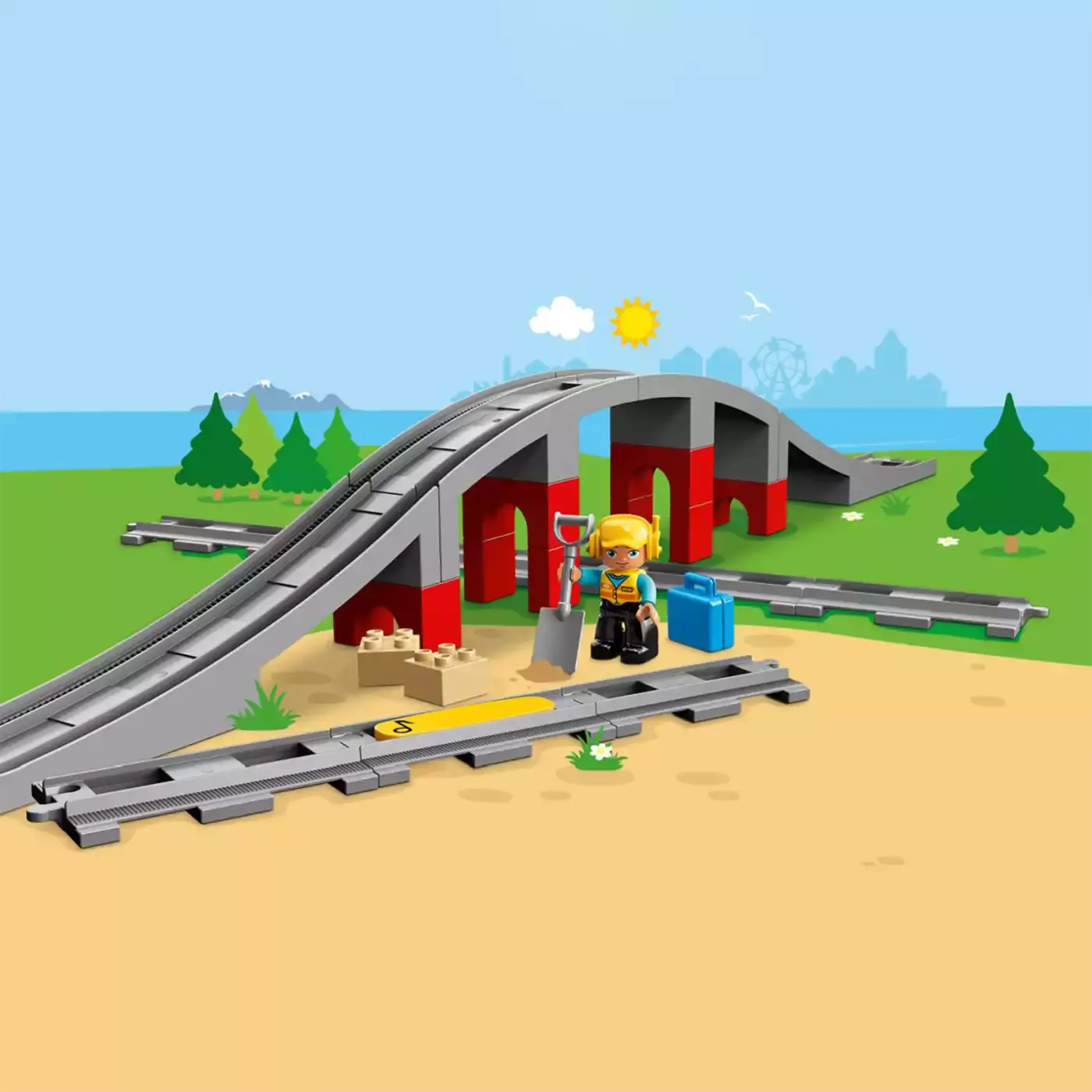10872 Eisenbahnbrücke und Schienen LEGO duplo 2000574706504 1
