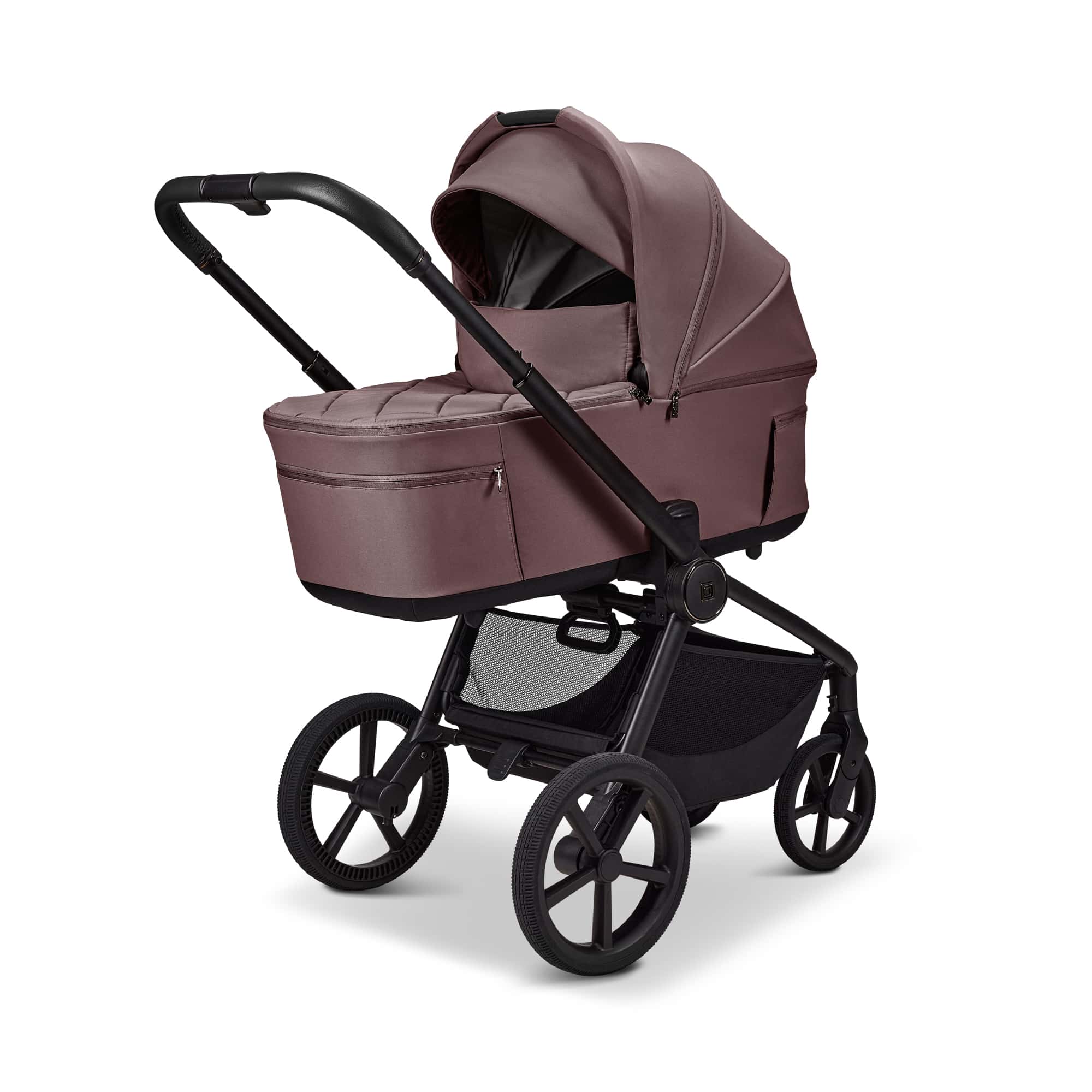 Kombi-Kinderwagen, MOON, Braun – Besonderheit: faltbar mit Babywanne auf dem Gestell