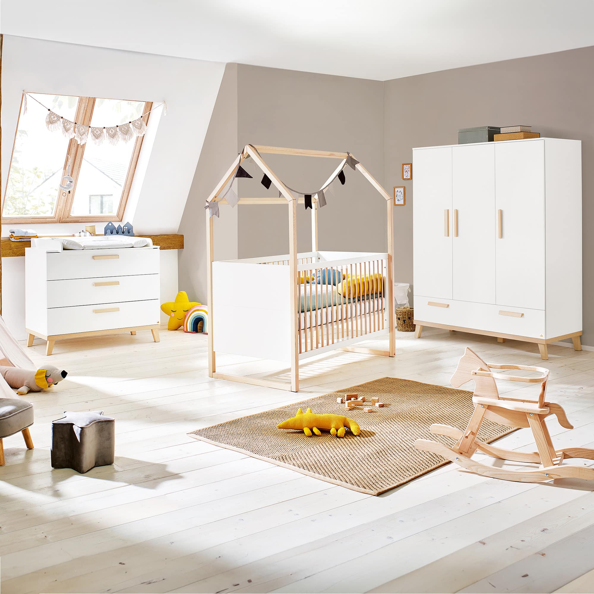 3-teiliges Spar-Set Babyzimmer Larsson Pinolino Weiß 9000000000136 1