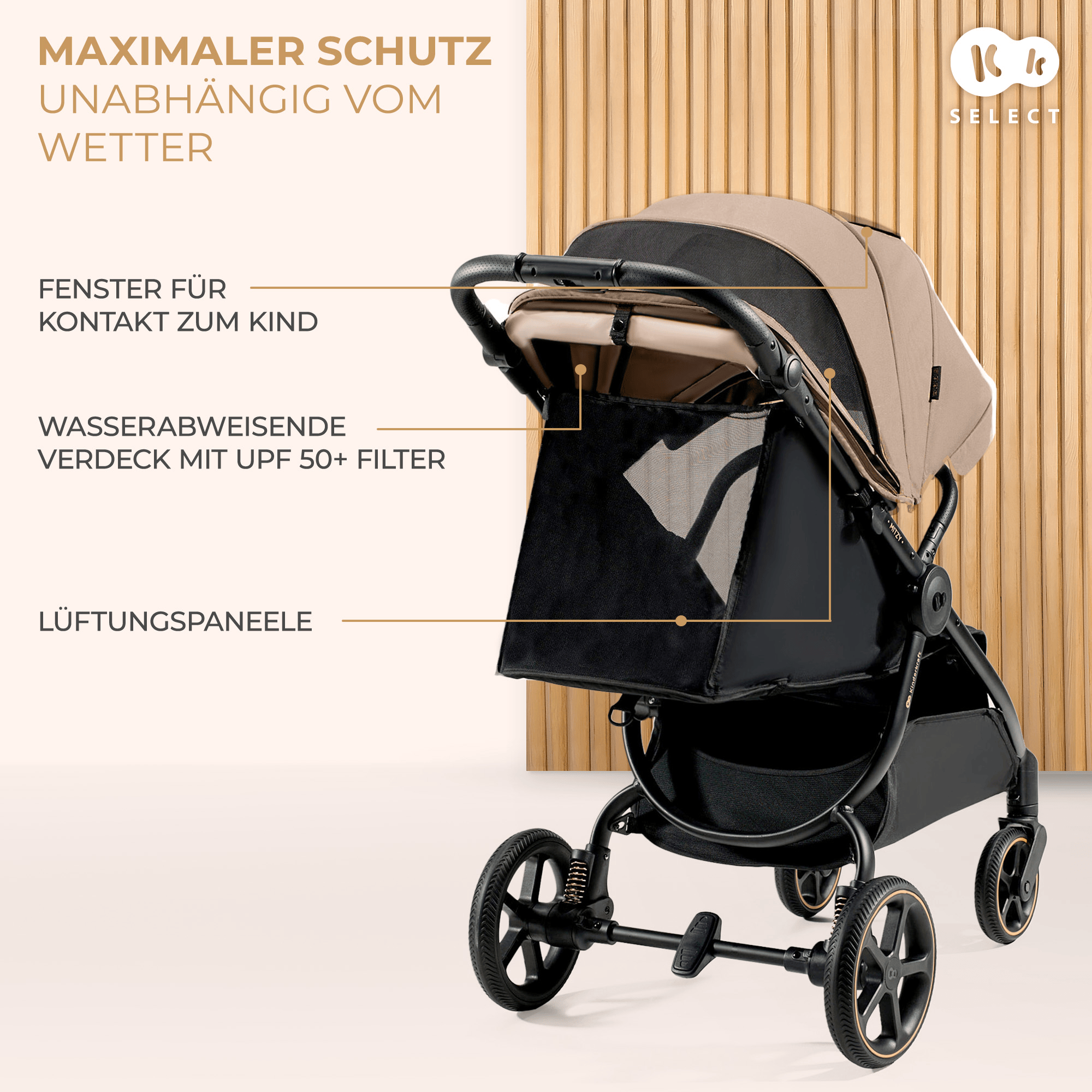 Buggys beige, Kinderkraft, Beige – Produktansicht