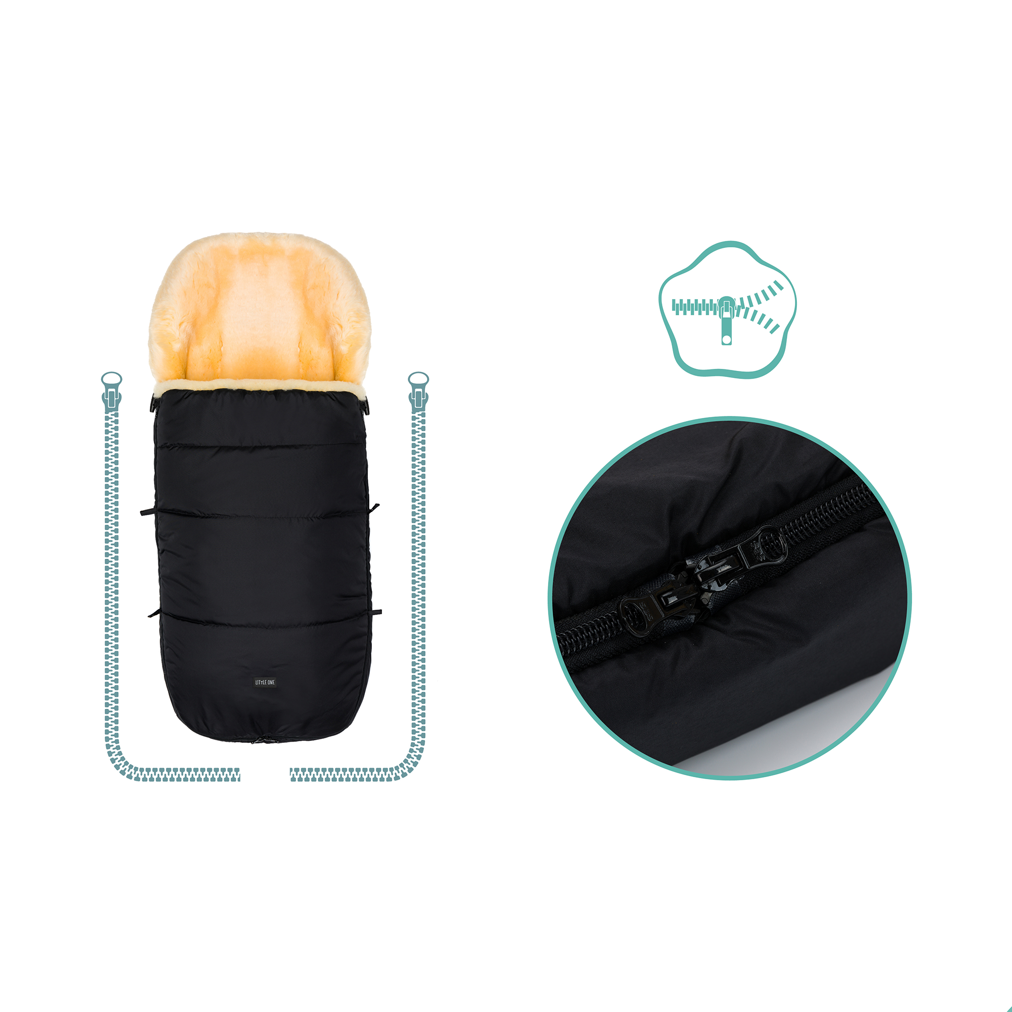 Fußsäcke & Decken, LITTLE ONE, Schwarz – Produktansicht