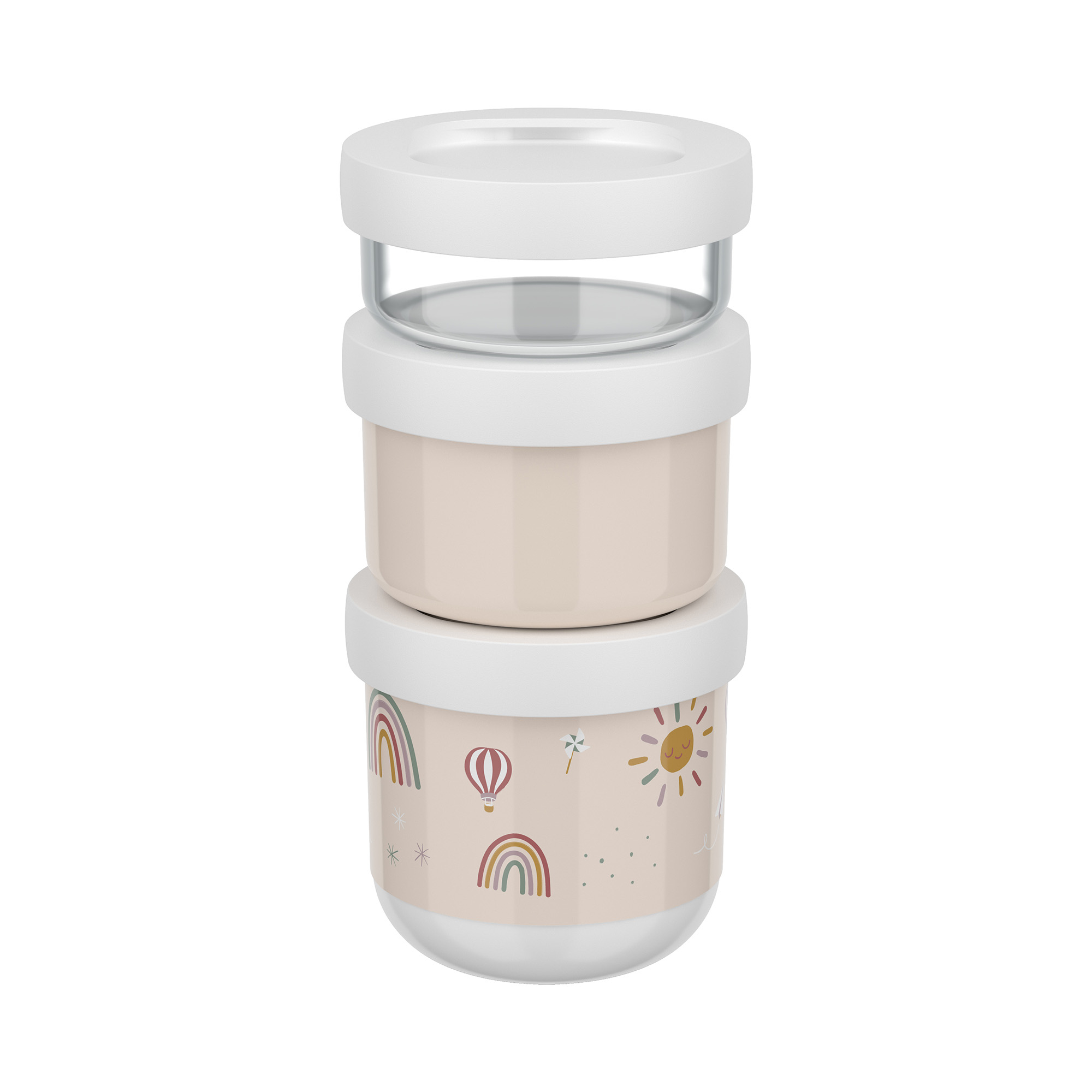 Brotdosen & Snackboxen, MEPAL, Beige – Besonderheit: Set aus 3 stapelbaren Schalen