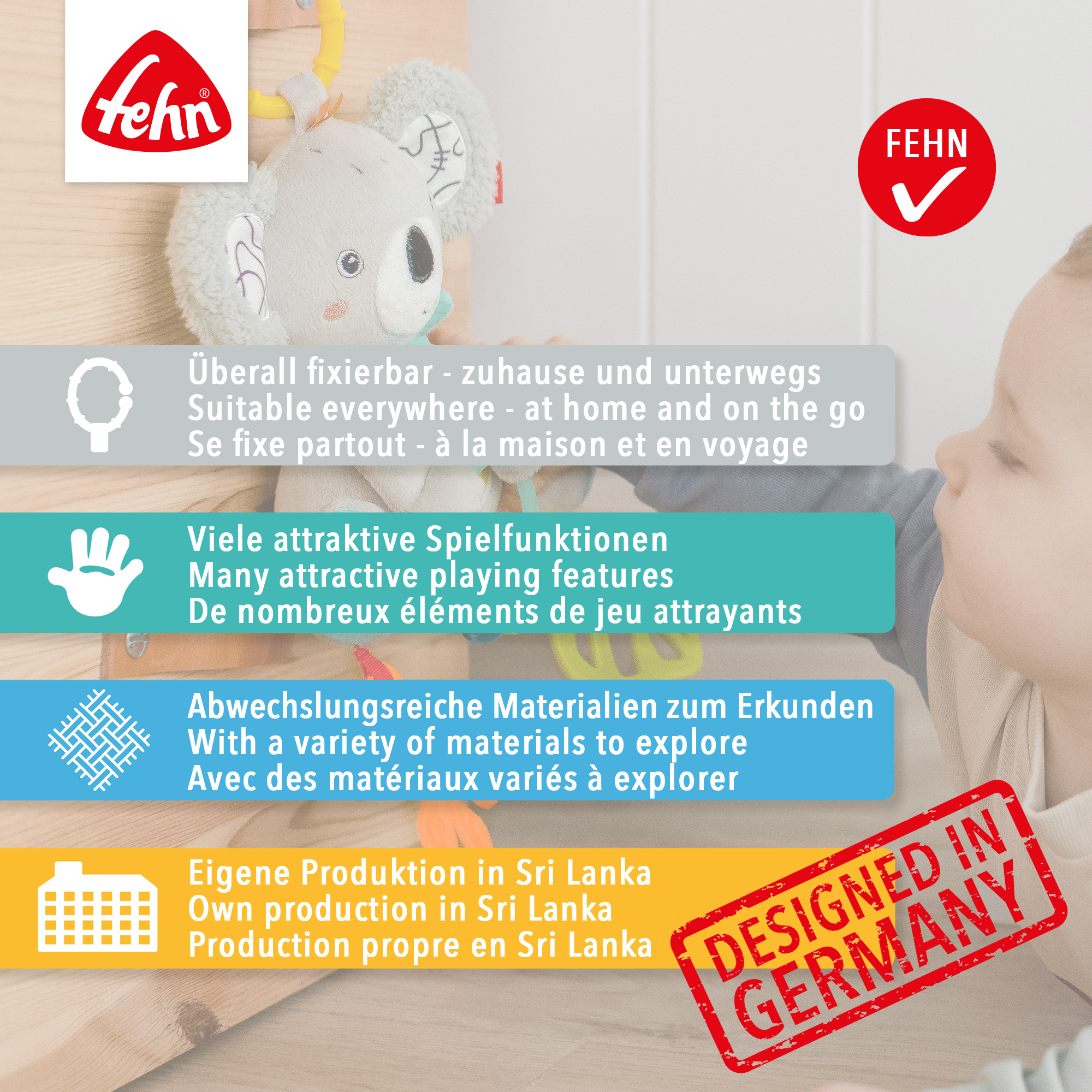 Kuscheltiere, fehn, Mehrfarbig – Produktansicht