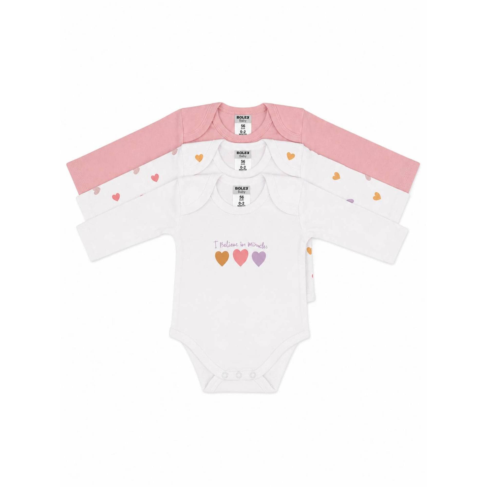Langarmbodys, Boley, Pink – Besonderheit: aus 100% Baumwolle